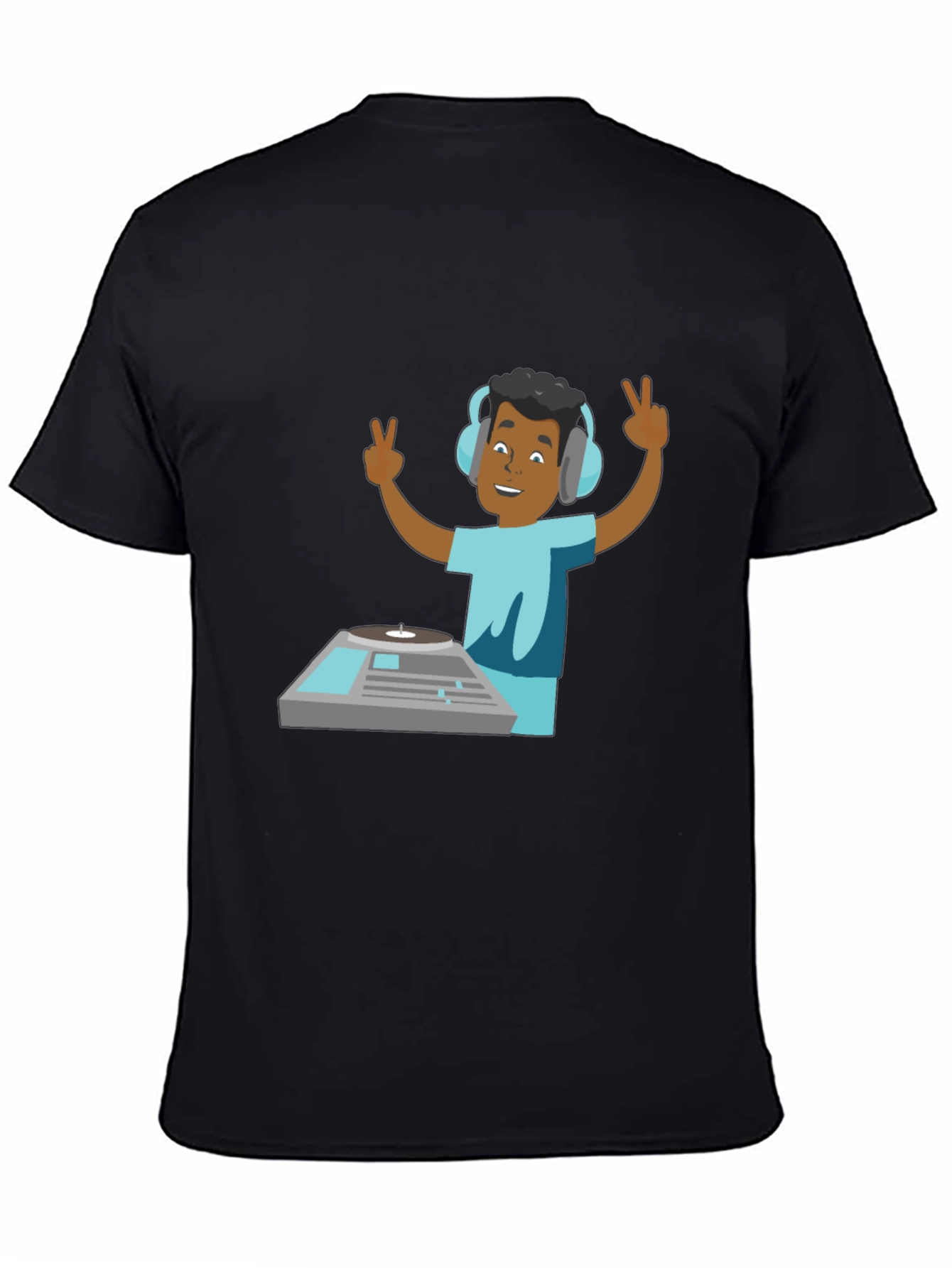 DJ Graphic T-Shirt - Black Cotton Blend
