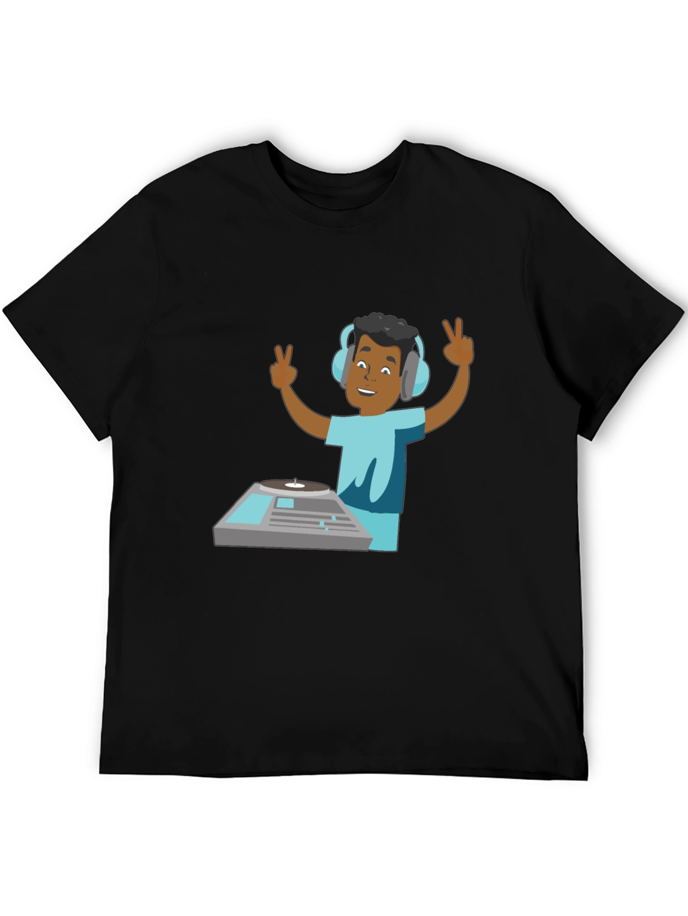 DJ Graphic T-Shirt - Black Cotton Blend