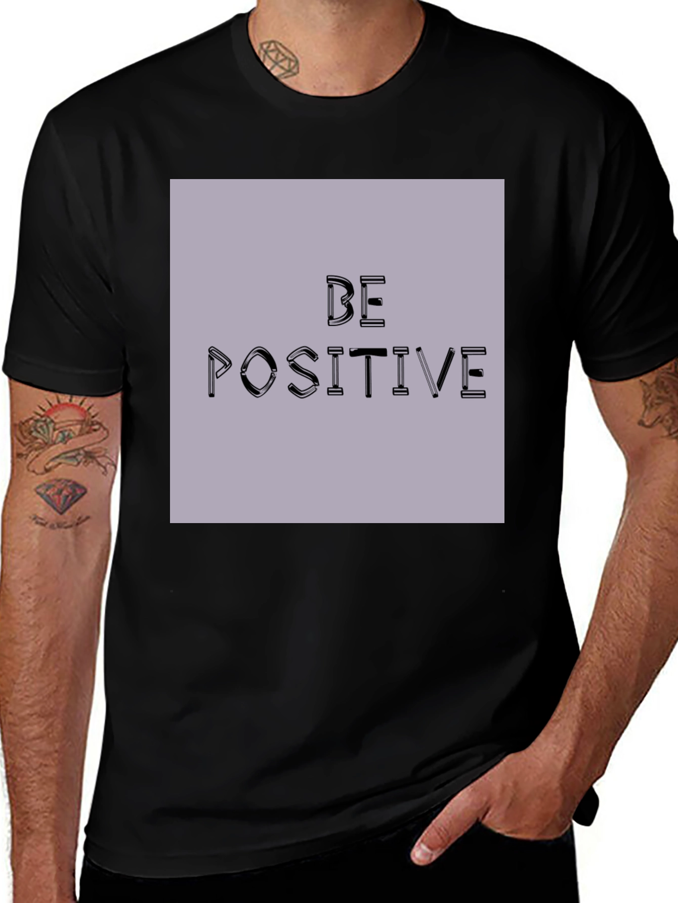 Be Positive Graphic Tee - Black