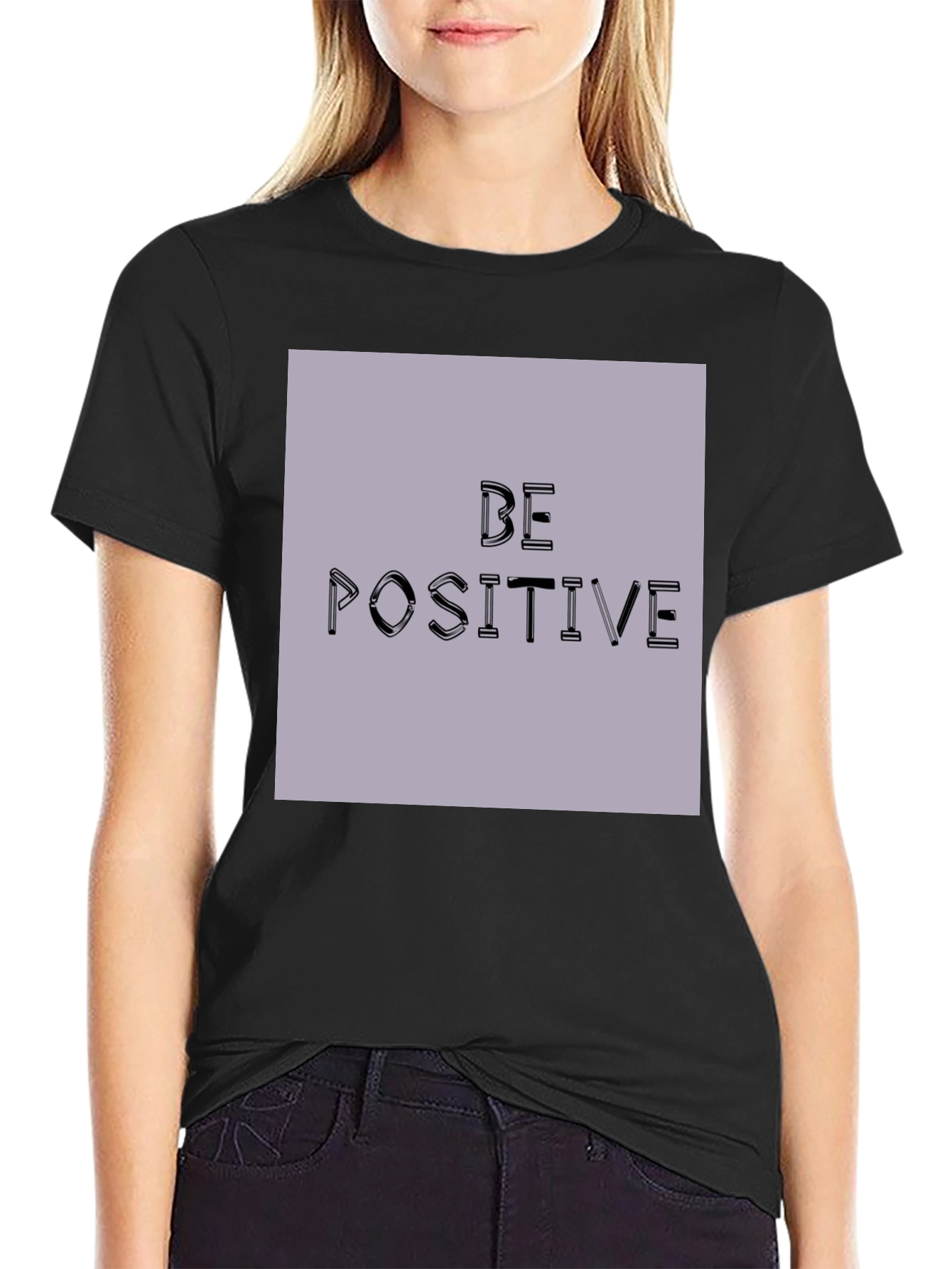 Be Positive Graphic Tee - Black