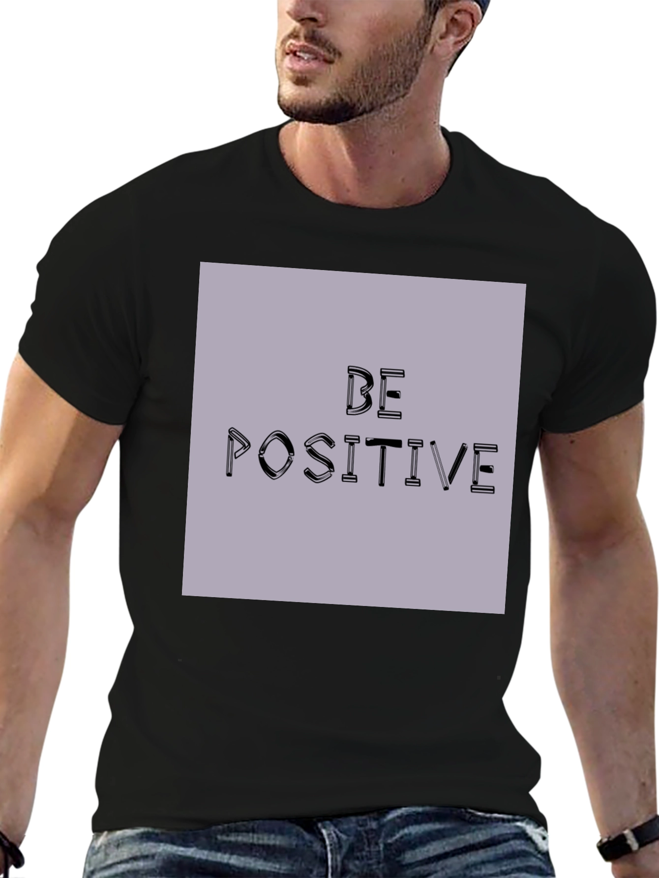 Be Positive Graphic Tee - Black