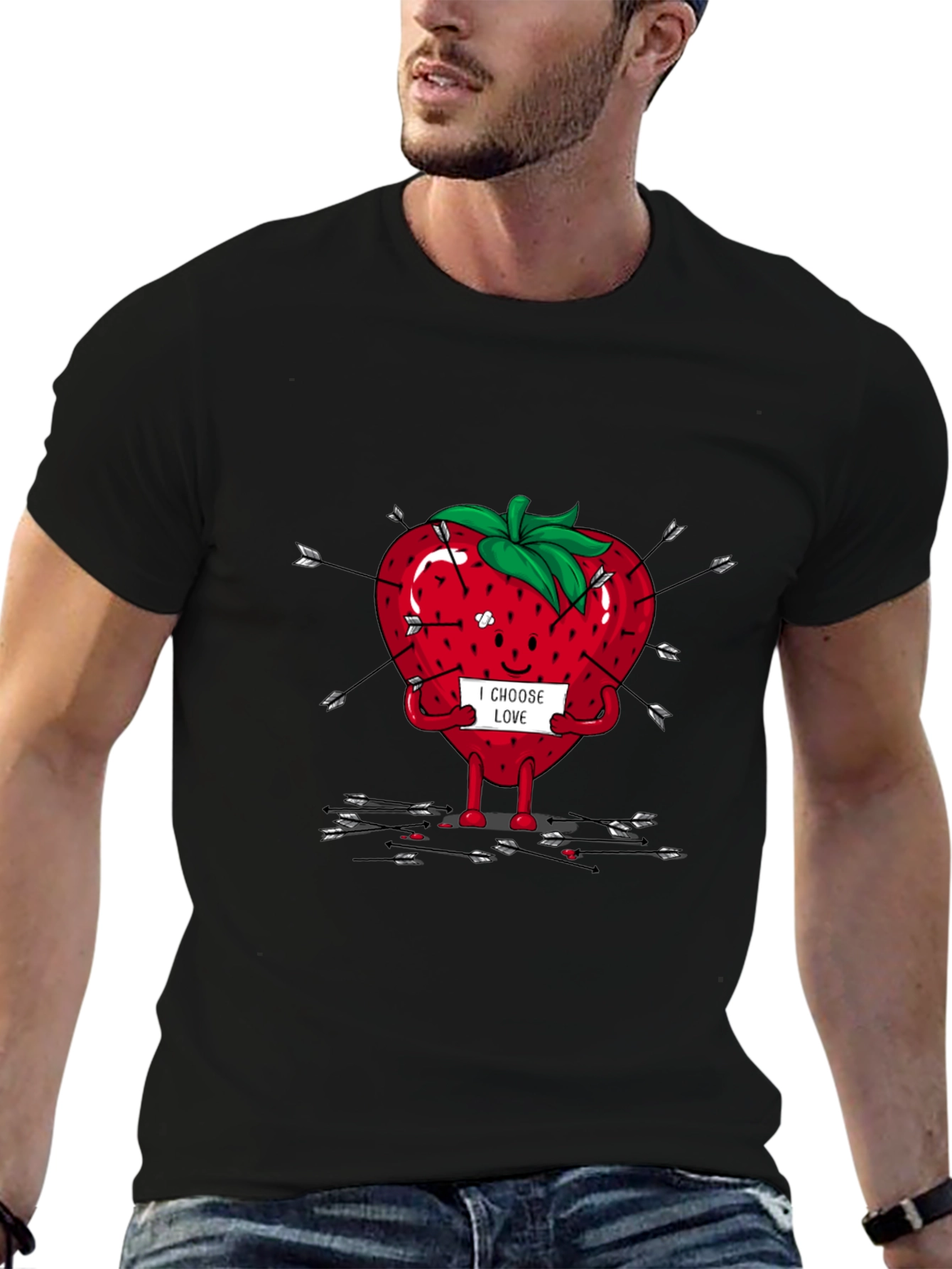 I Choose Love Graphic T-Shirt - Arrow Strawberry