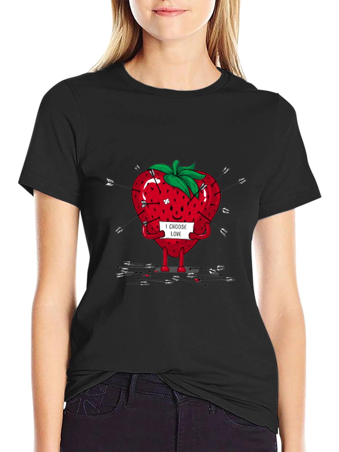 I Choose Love Graphic T-Shirt - Arrow Strawberry