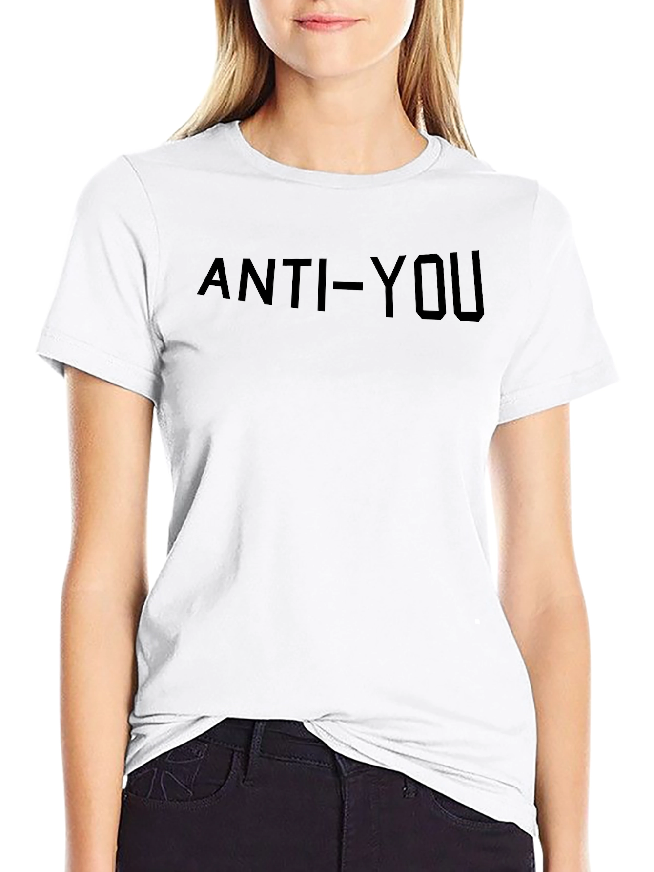 Anti-You Graphic Print Crewneck T-Shirt