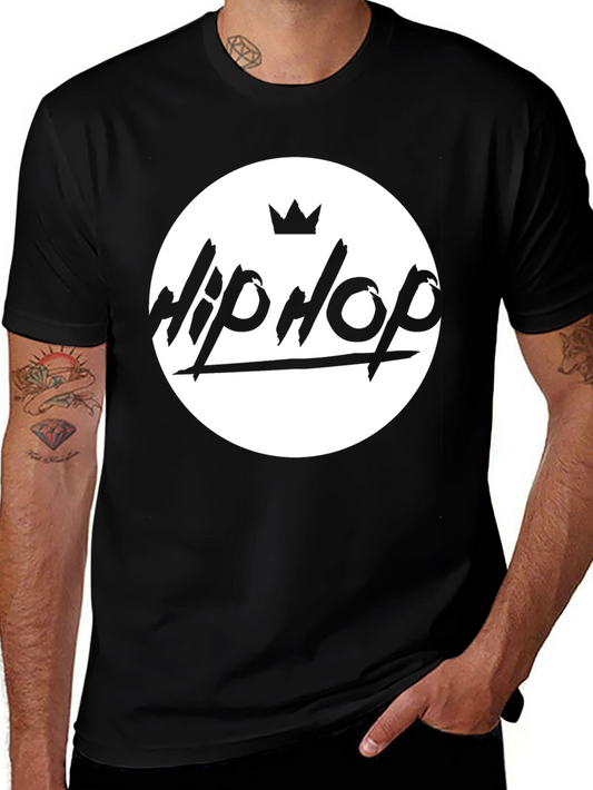 Hip Hop Crown Graphic Black T-Shirt