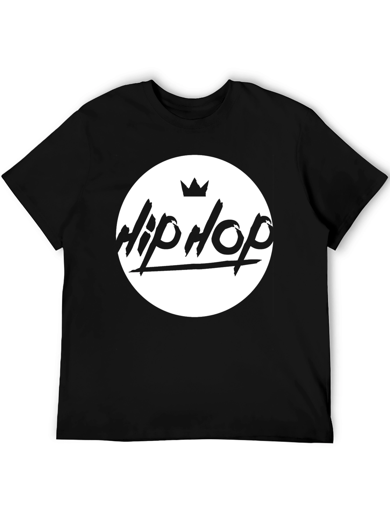 Hip Hop Crown Graphic Black T-Shirt
