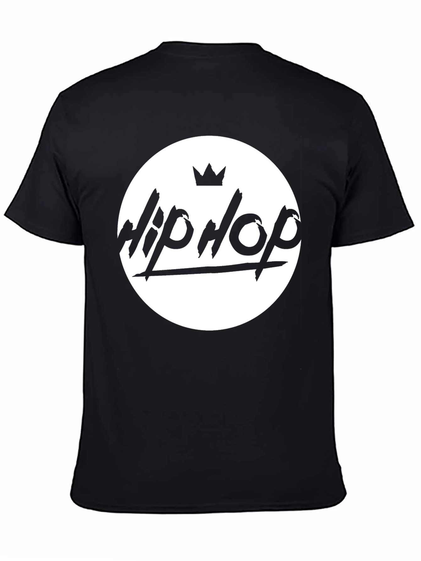 Hip Hop Crown Graphic Black T-Shirt