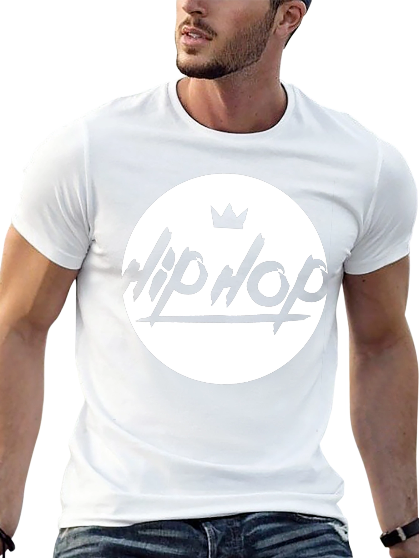 Hip Hop Crown Graphic Black T-Shirt