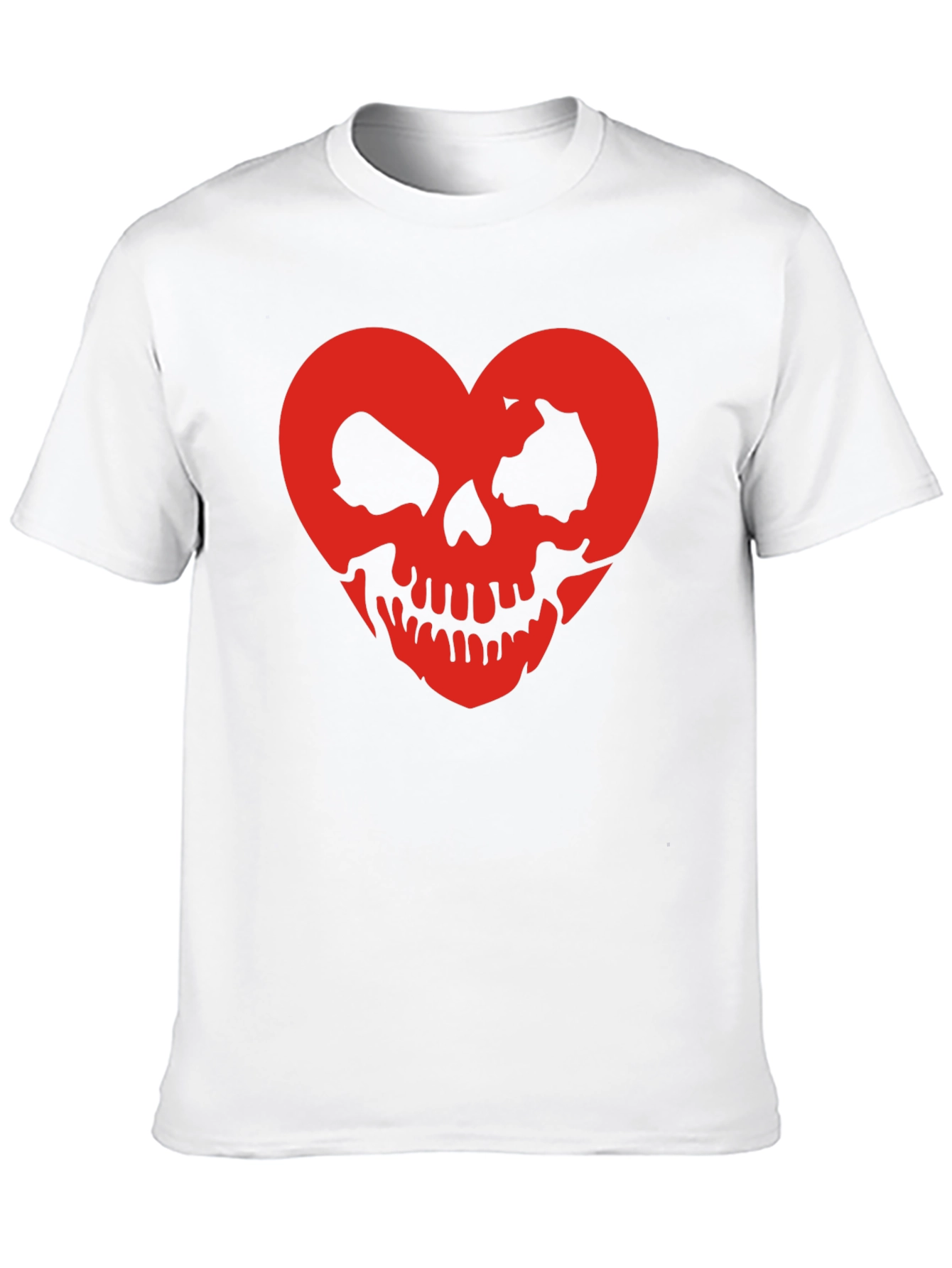 Skull Heart Graphic Tee - Black Cotton T-Shirt
