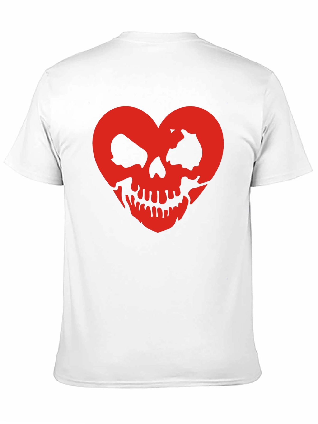 Skull Heart Graphic Tee - Black Cotton T-Shirt