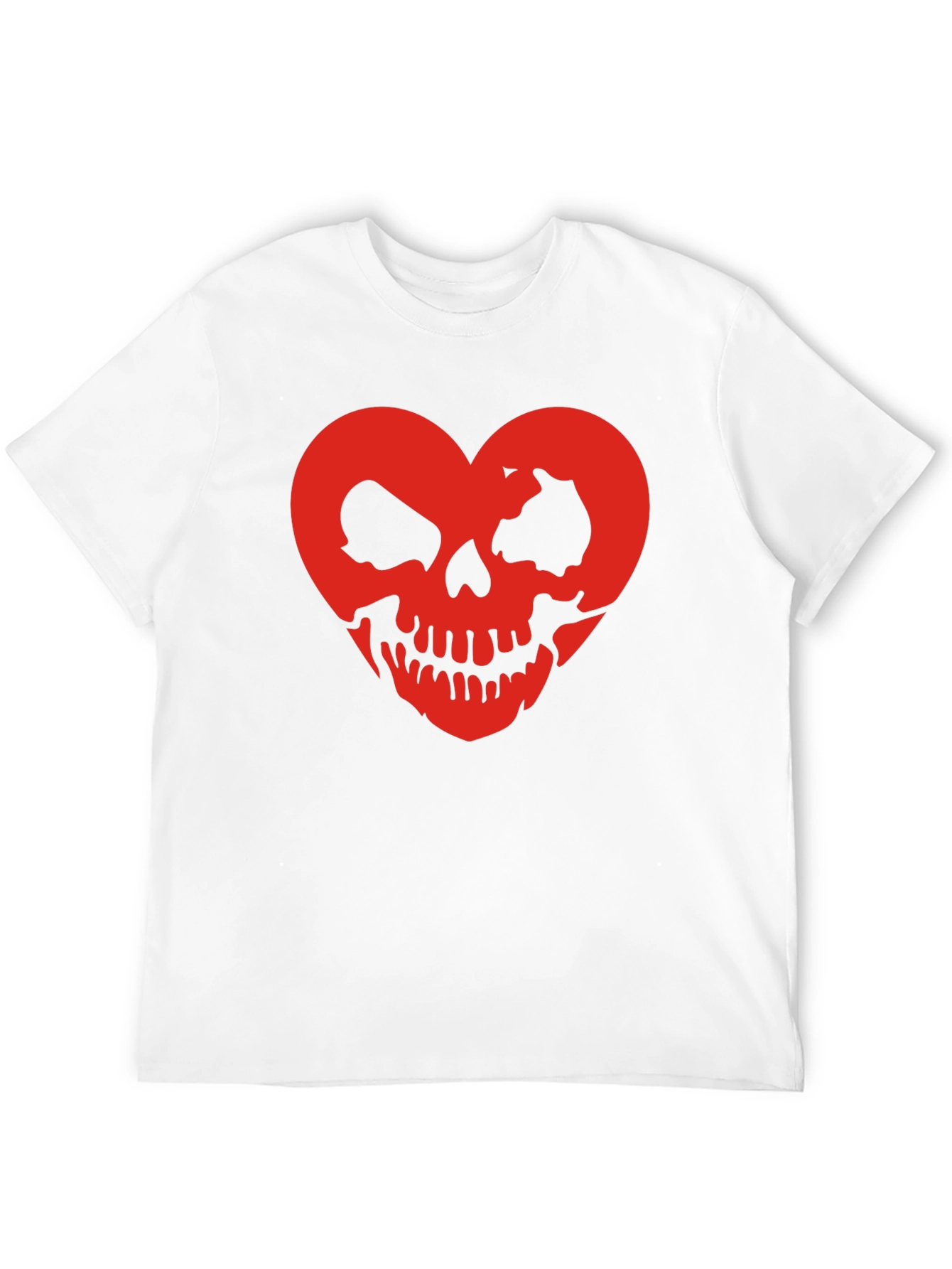 Skull Heart Graphic Tee - Black Cotton T-Shirt