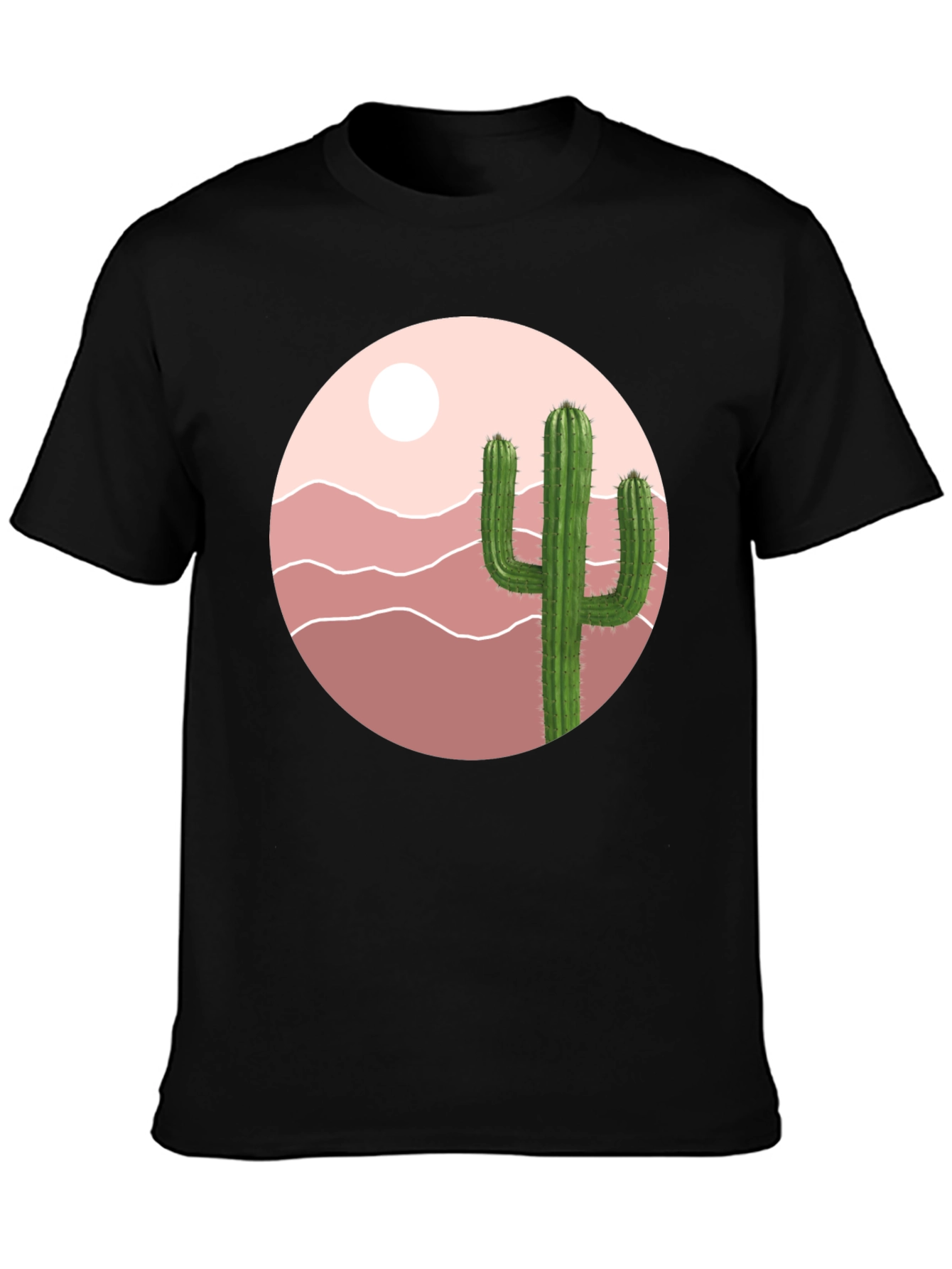 Cactus Desert Graphic T-Shirt - Black