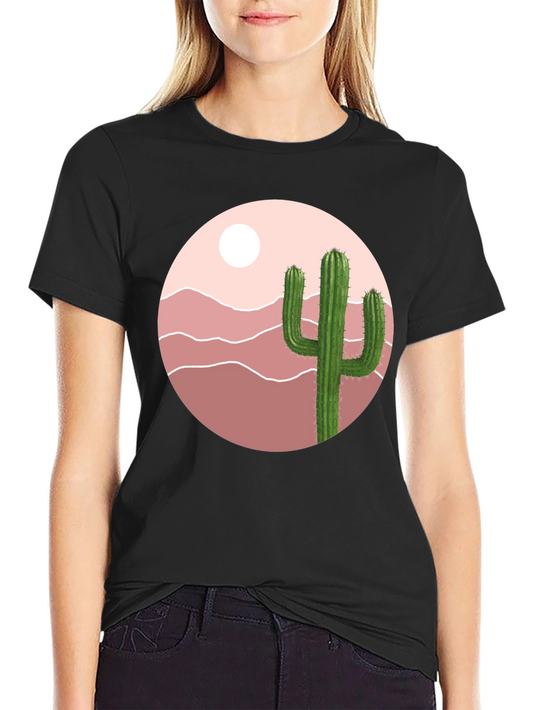 Cactus Desert Graphic T-Shirt - Black