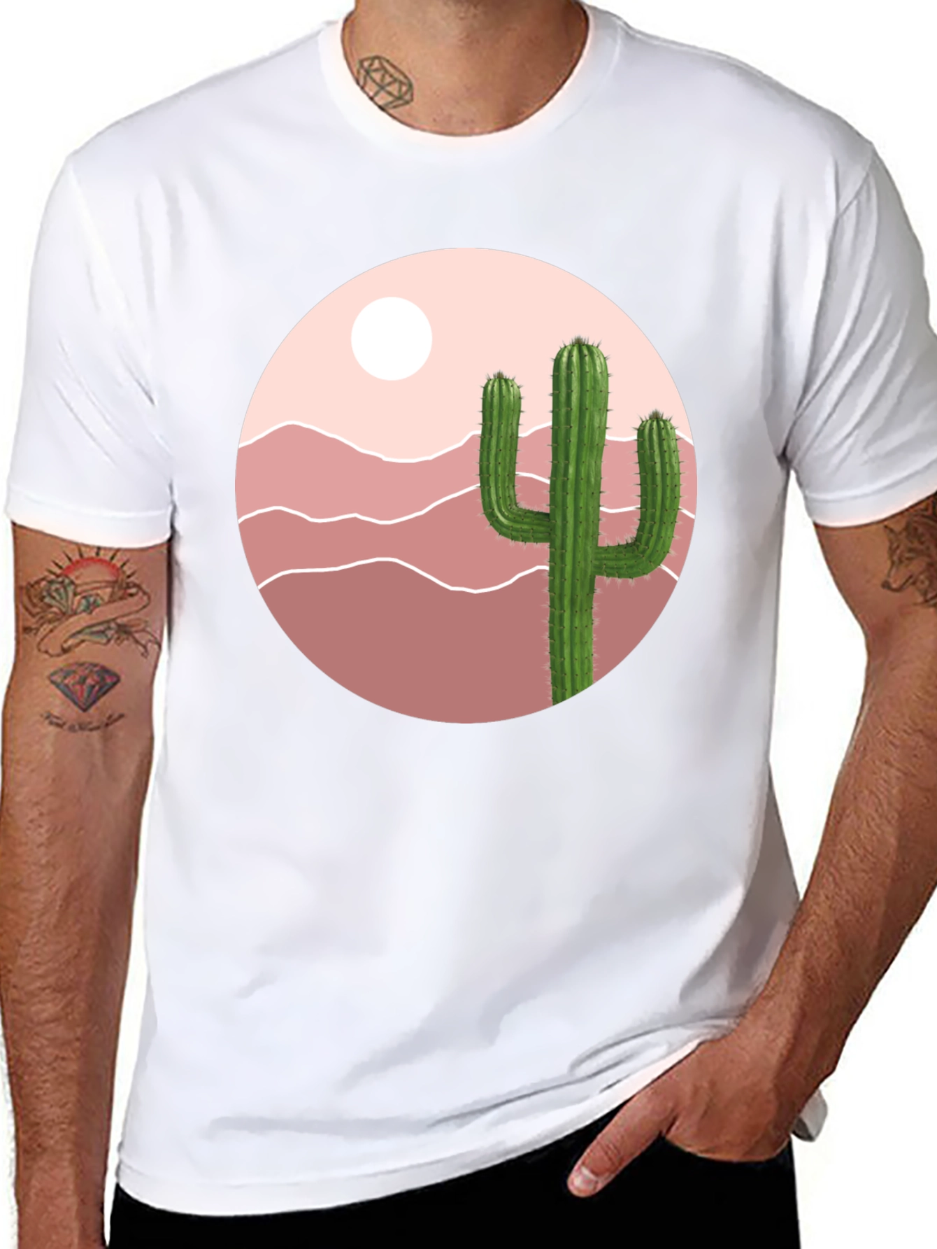 Cactus Desert Graphic T-Shirt - Black