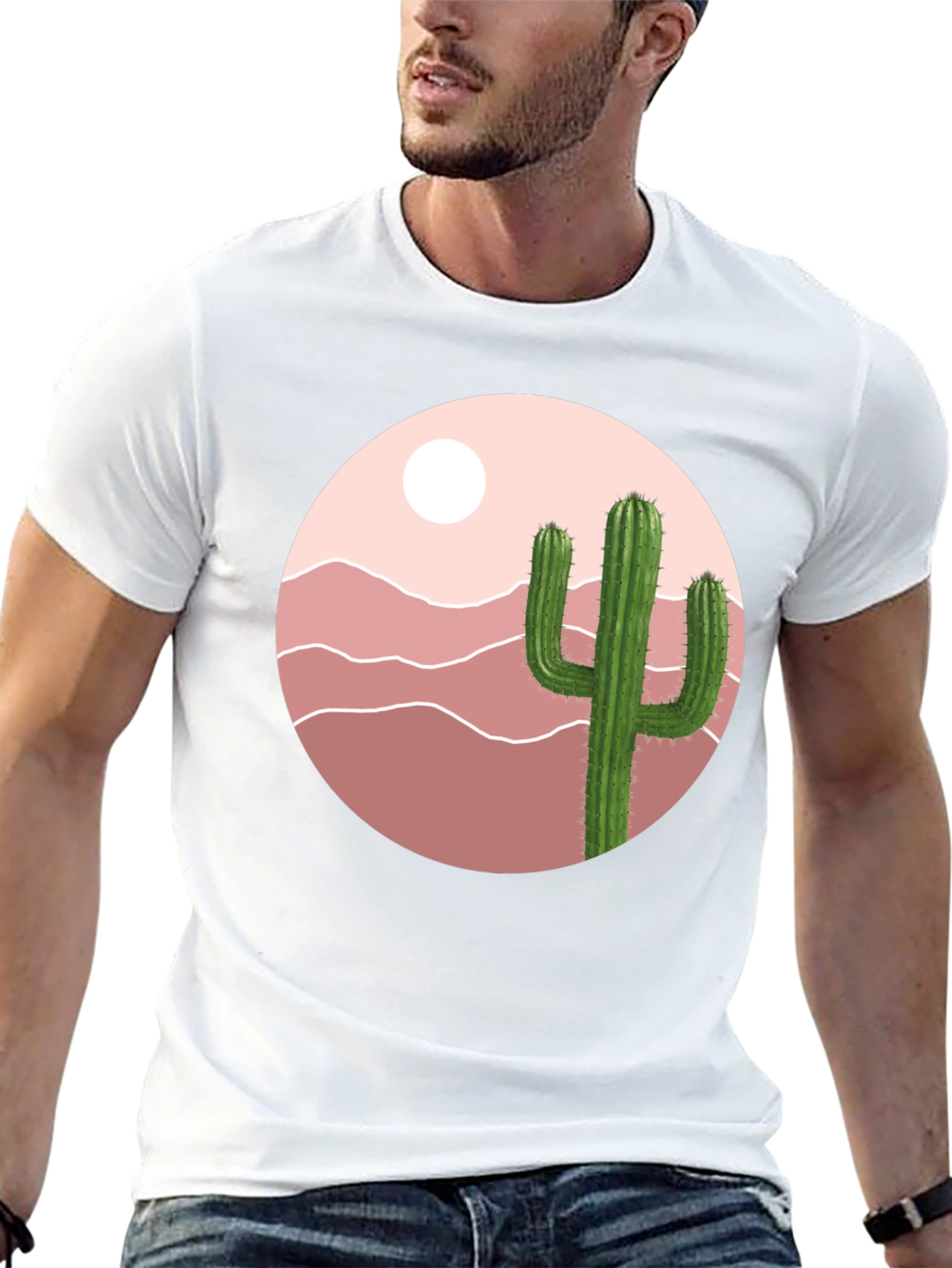 Cactus Desert Graphic T-Shirt - Black