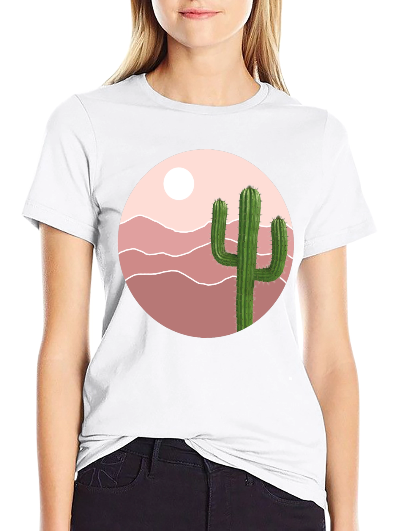 Cactus Desert Graphic T-Shirt - Black