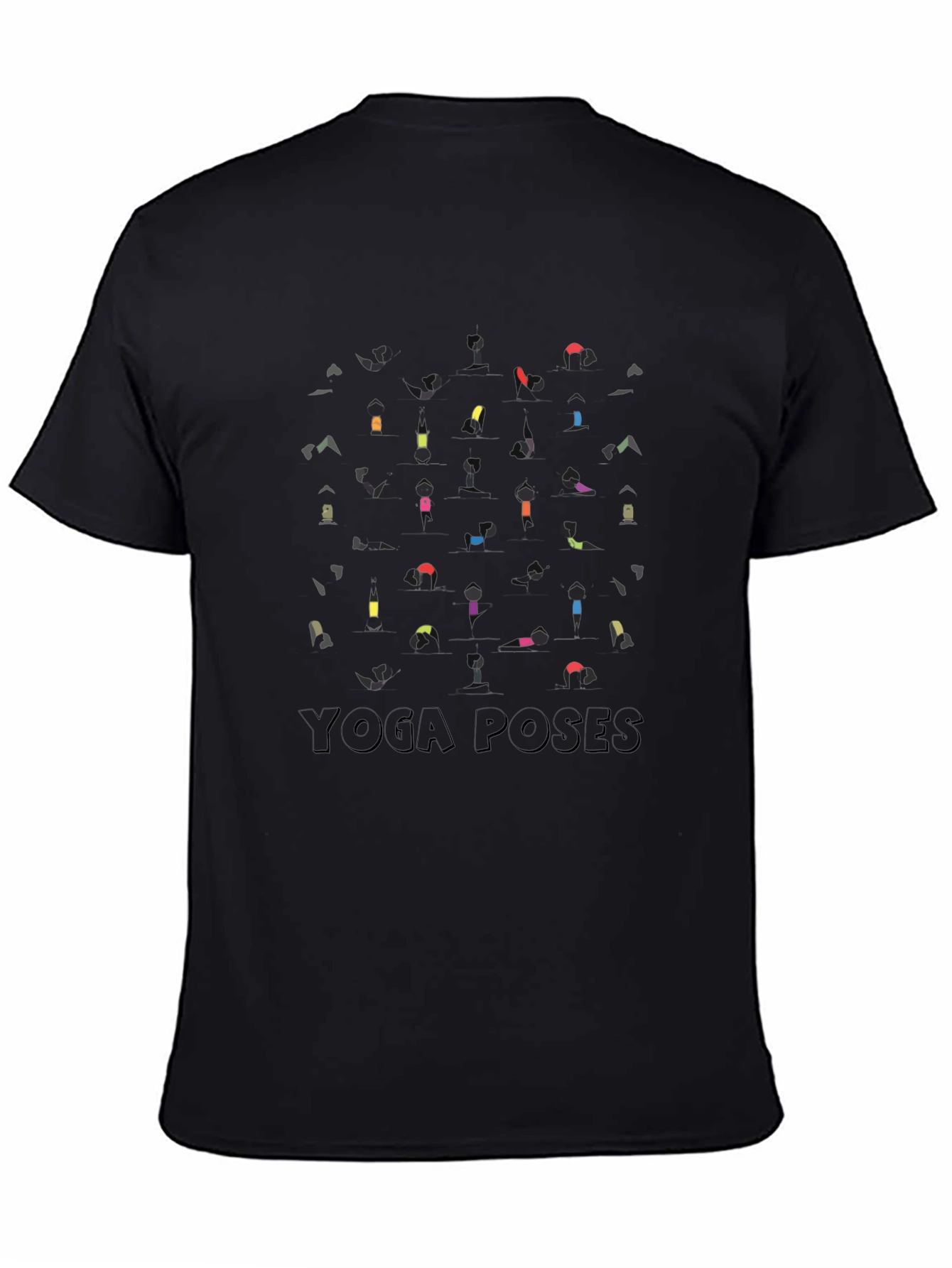 Yoga Poses Graphic Black T-Shirt