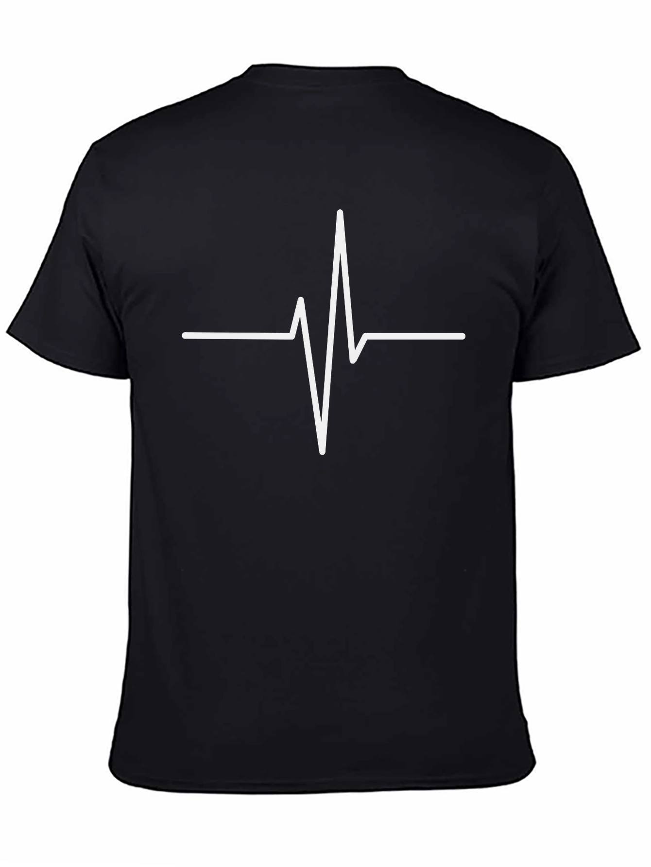 Heartbeat Graphic Tee - Black Cotton T-Shirt