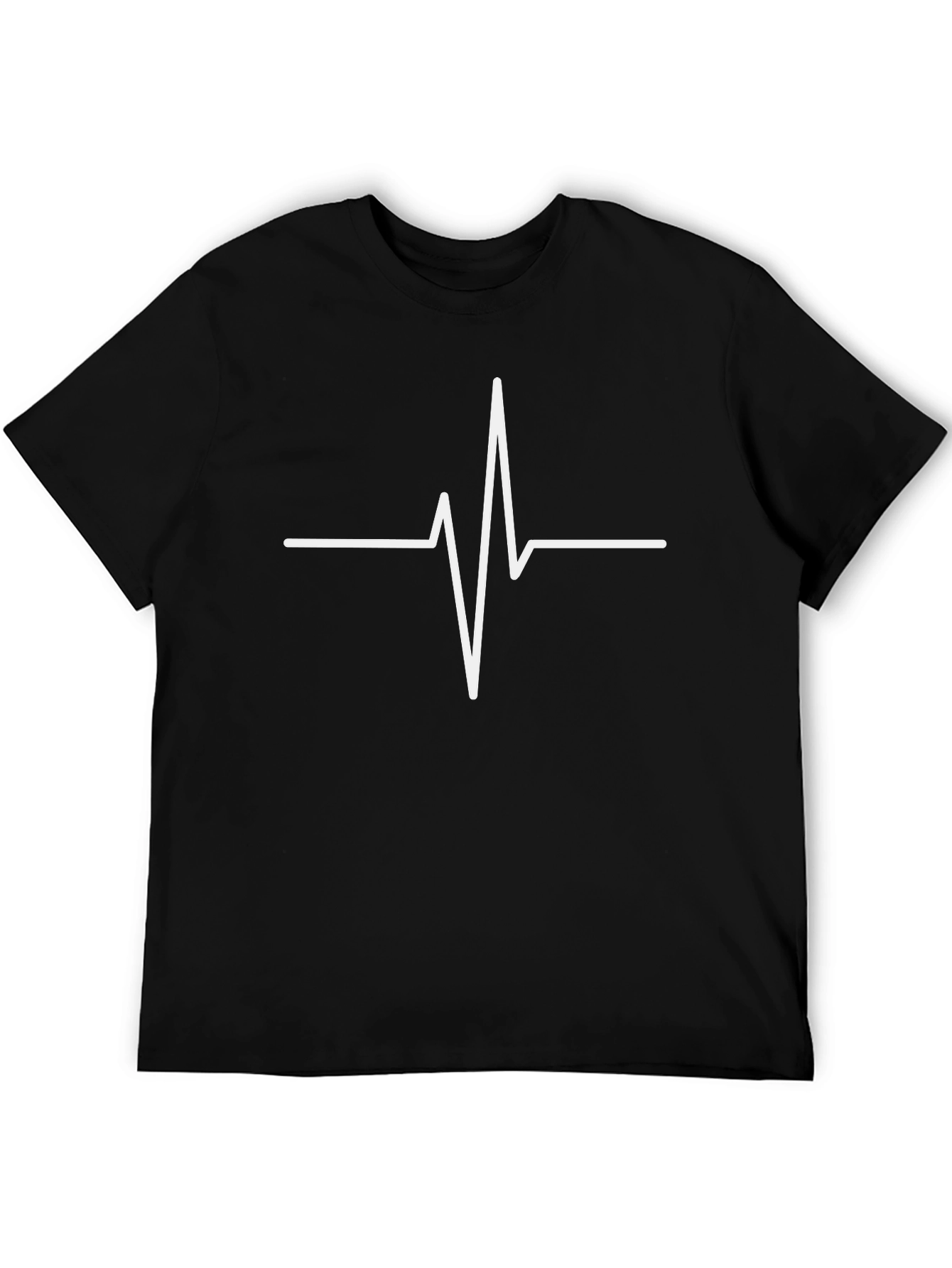 Heartbeat Graphic Tee - Black Cotton T-Shirt