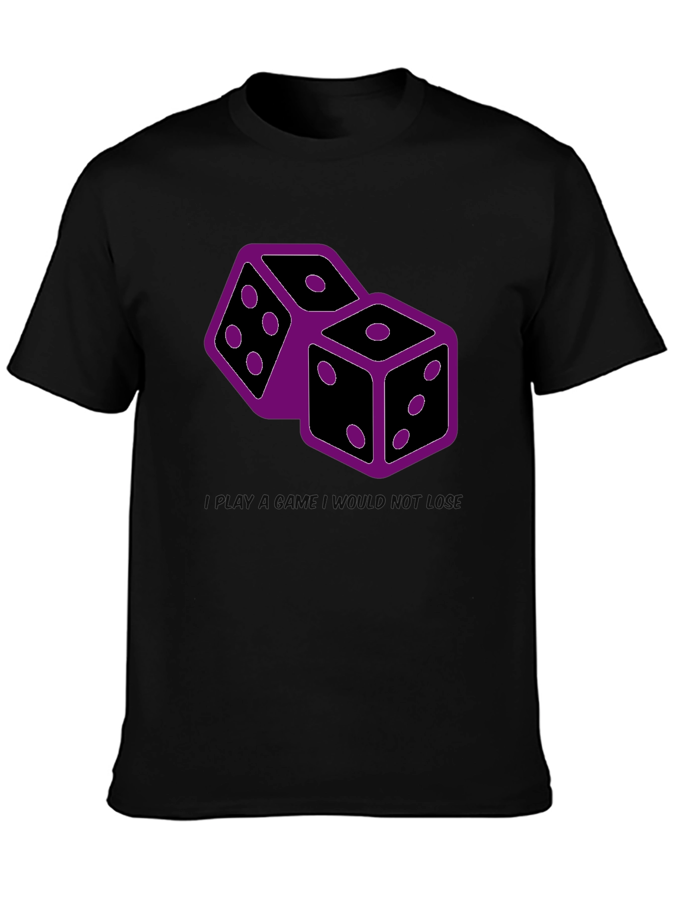 Dice Graphic Print Tee - Black Casual T-Shirt