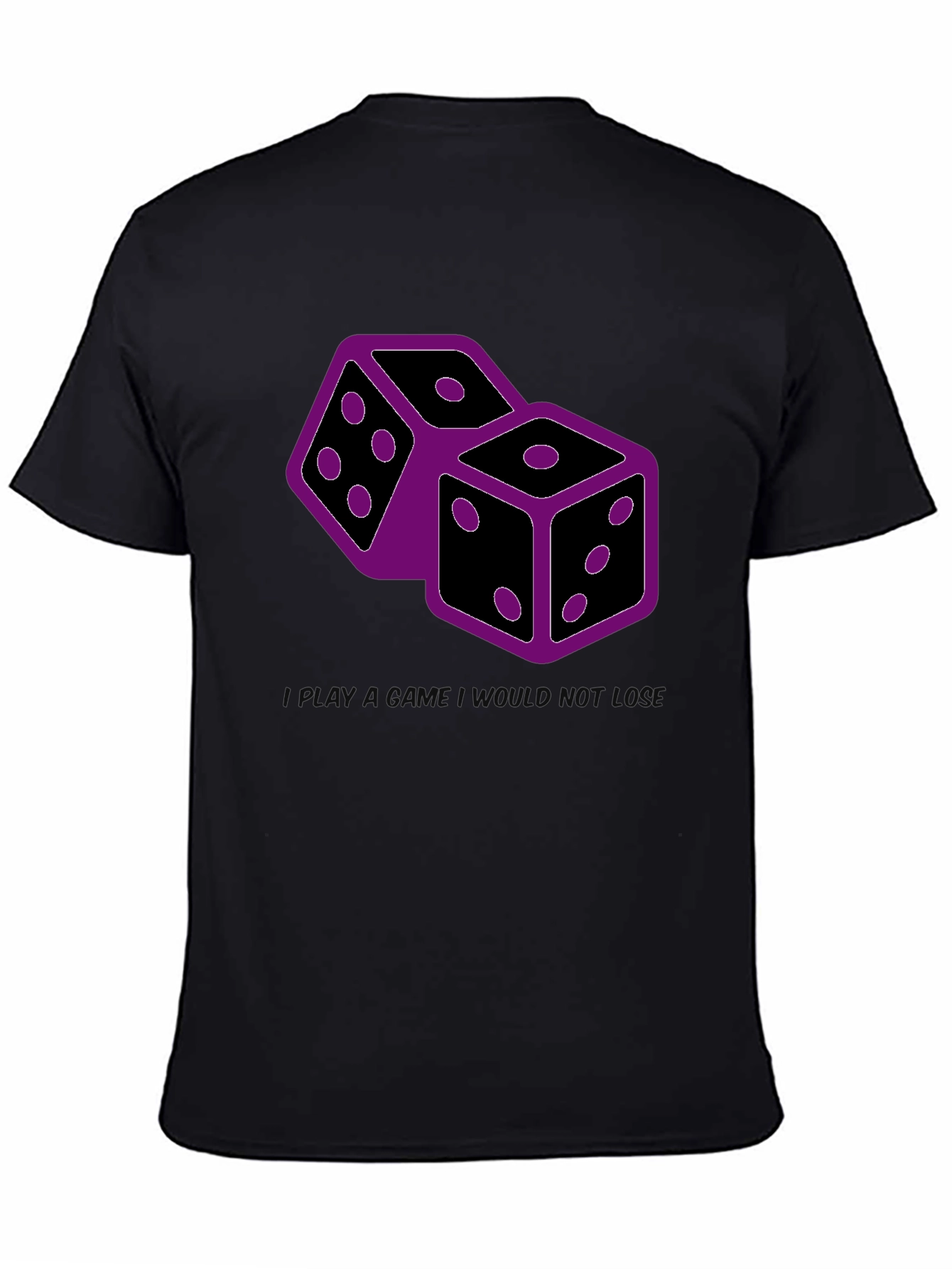 Dice Graphic Print Tee - Black Casual T-Shirt