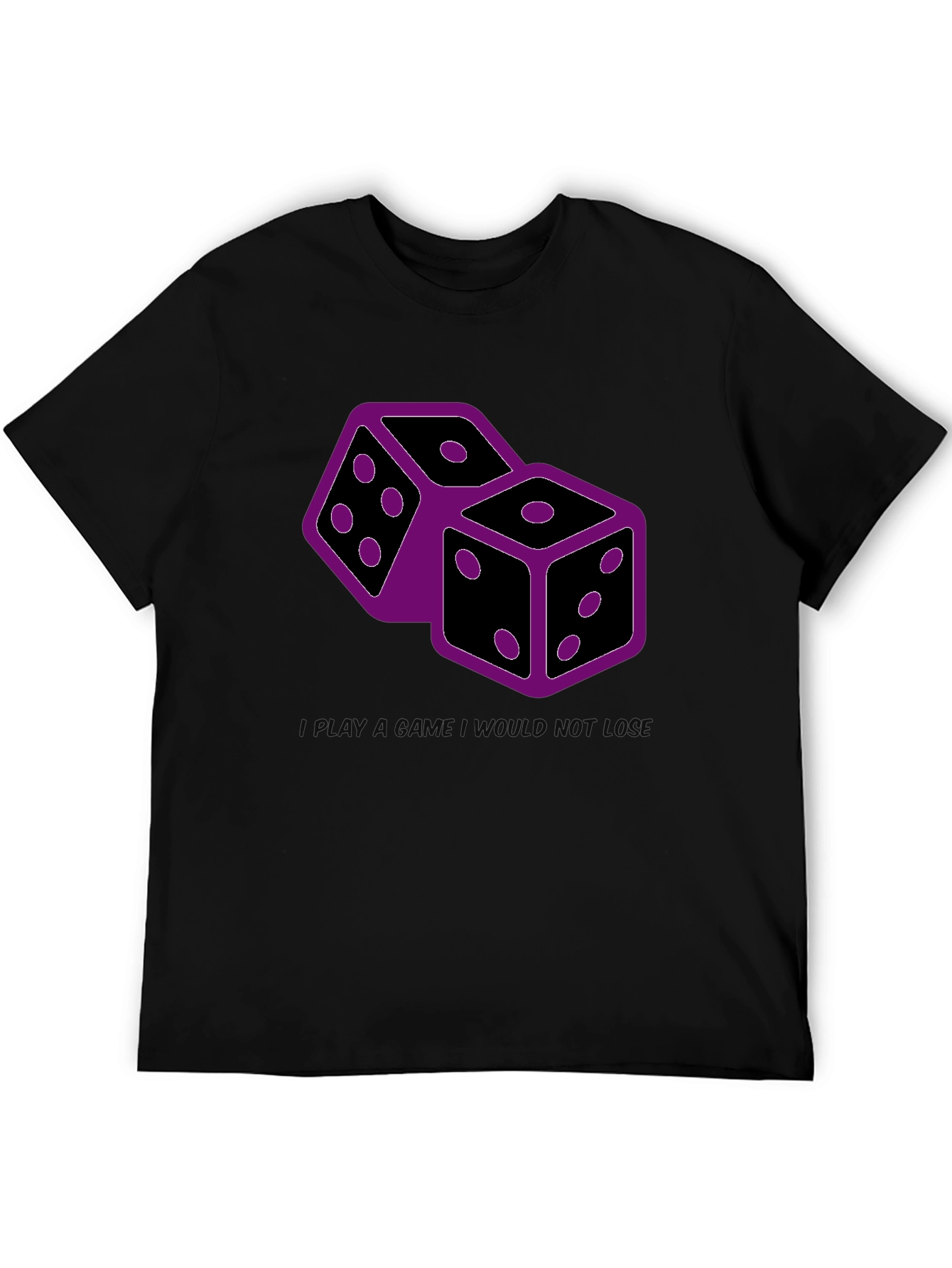 Dice Graphic Print Tee - Black Casual T-Shirt