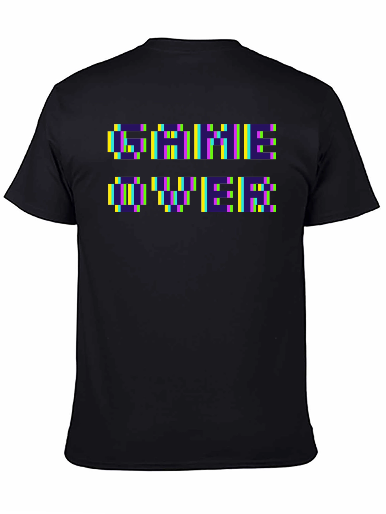 Pixel Game Over Black T-Shirt