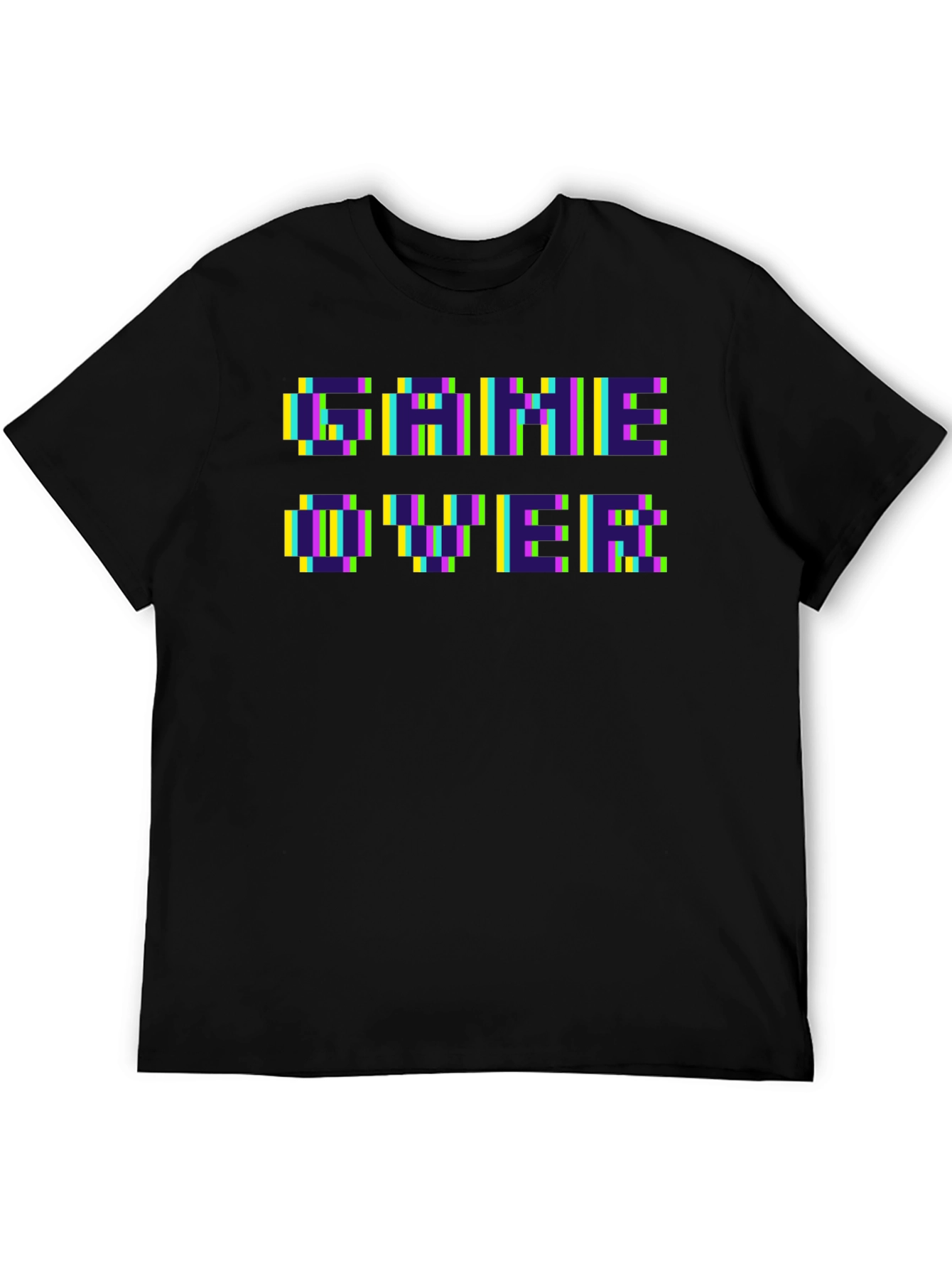 Pixel Game Over Black T-Shirt