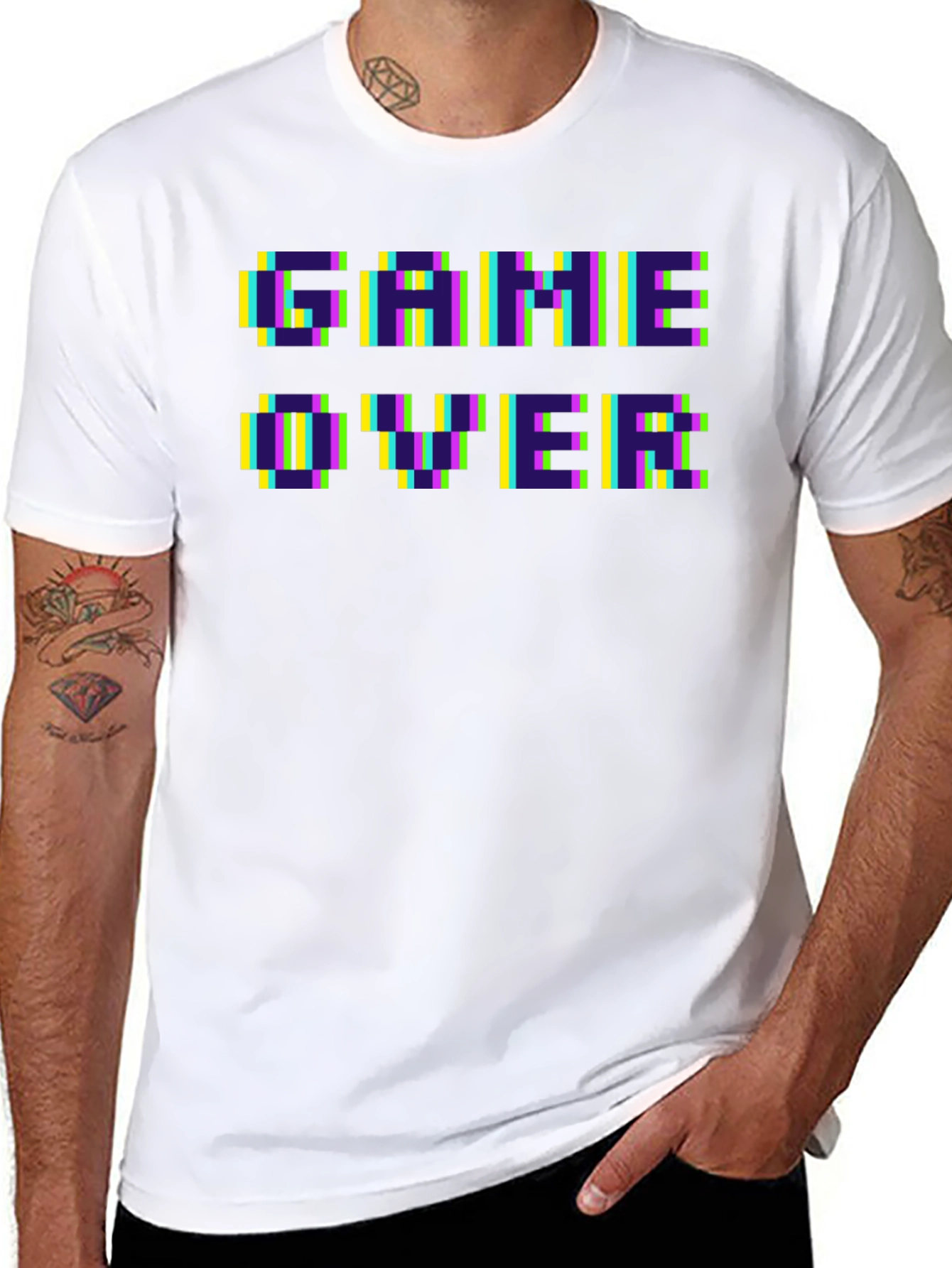 Pixel Game Over Black T-Shirt
