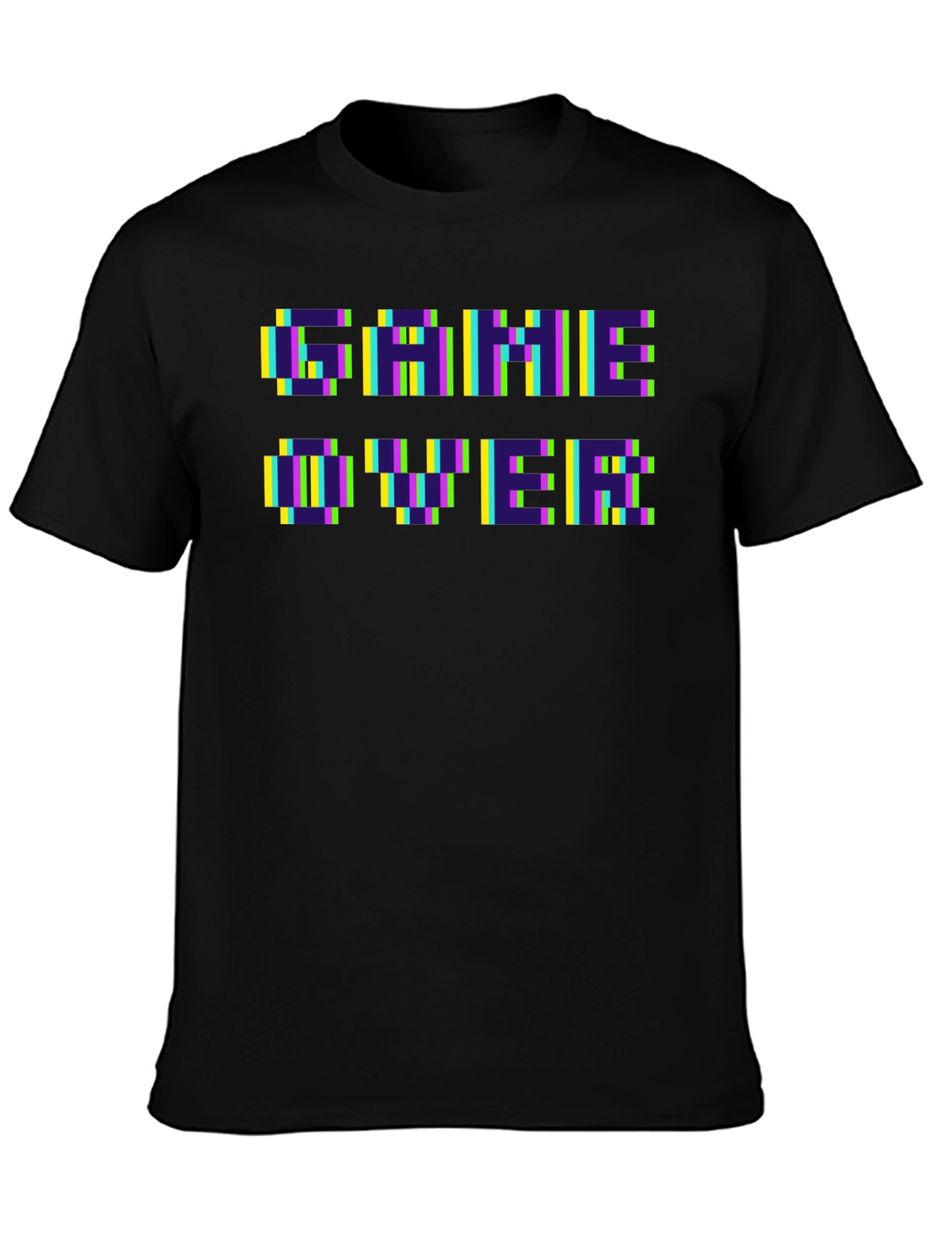 Pixel Game Over Black T-Shirt
