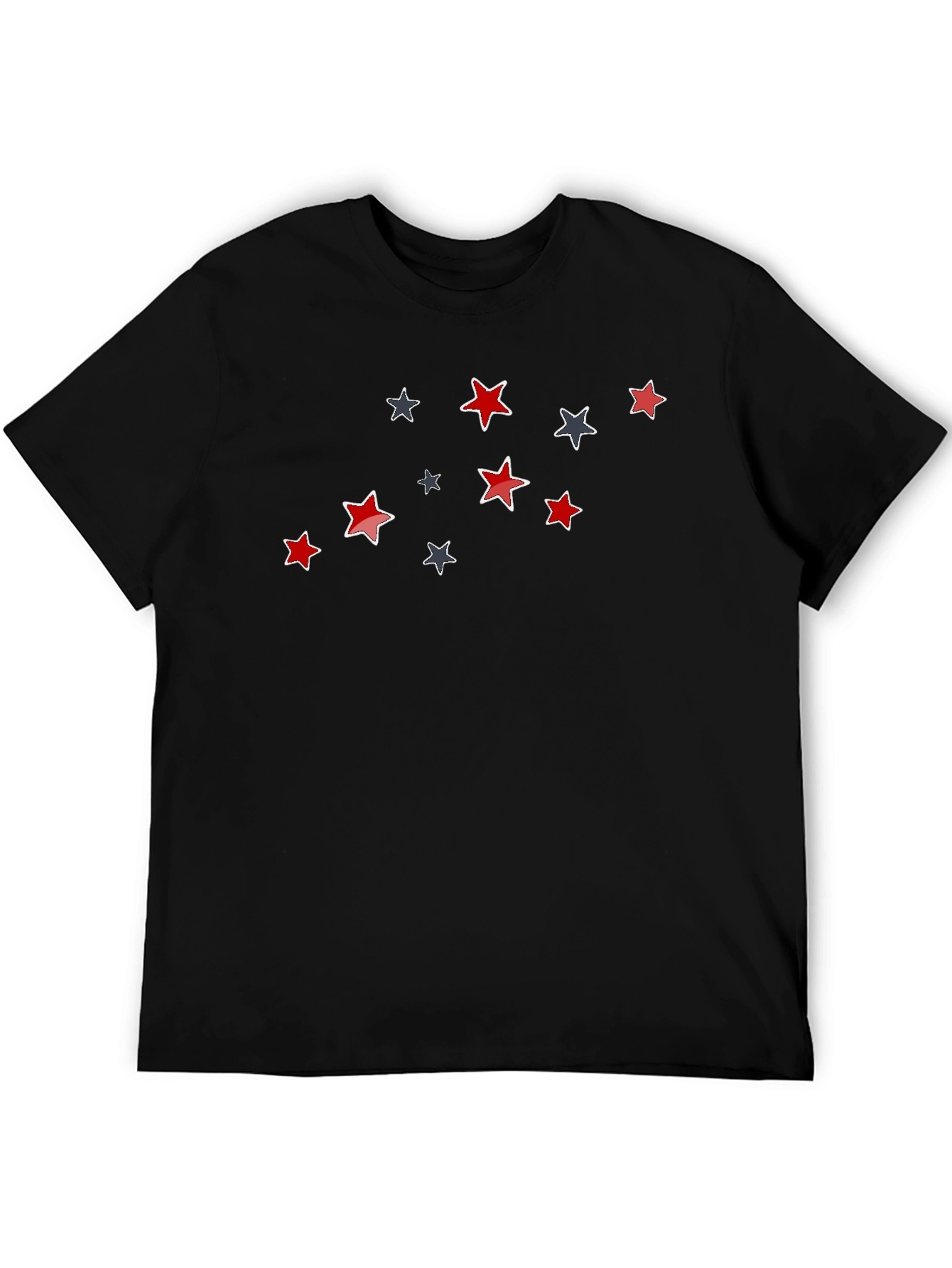 Stylish Star Pattern Black T-Shirt