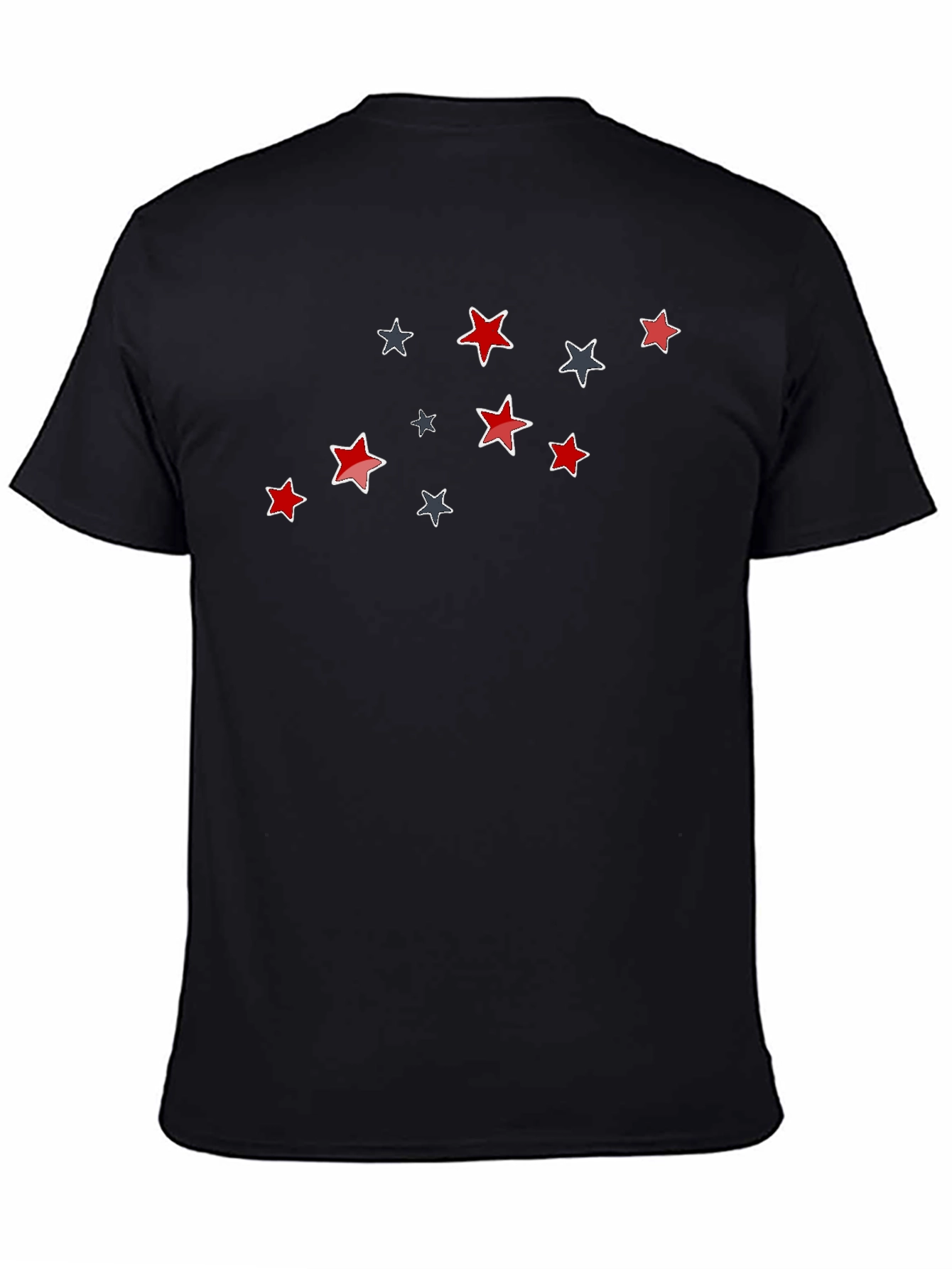 Stylish Star Pattern Black T-Shirt