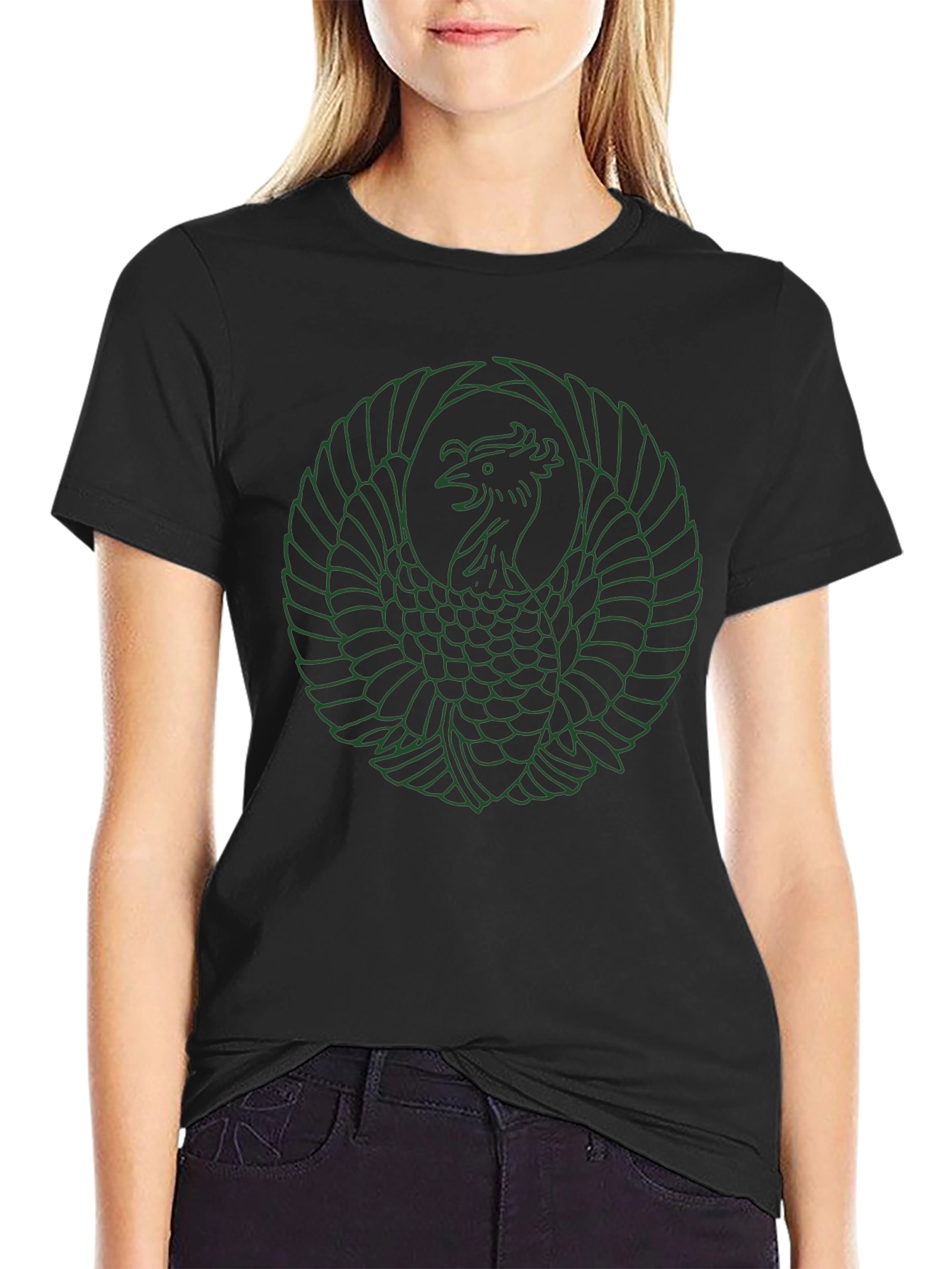 Phoenix Graphic Tee - Black Cotton T-Shirt
