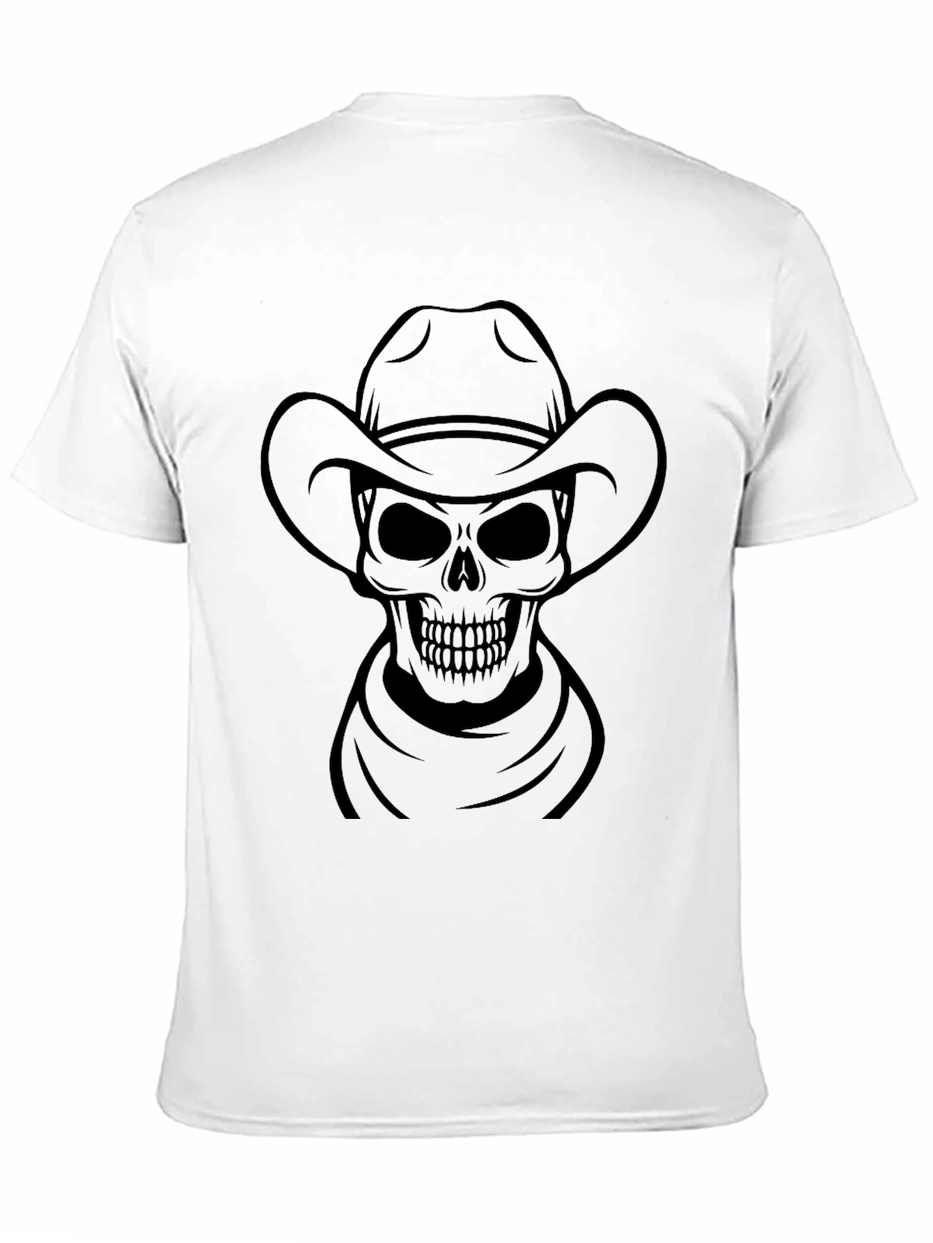 Cowboy Skull Graphic T-Shirt - Black