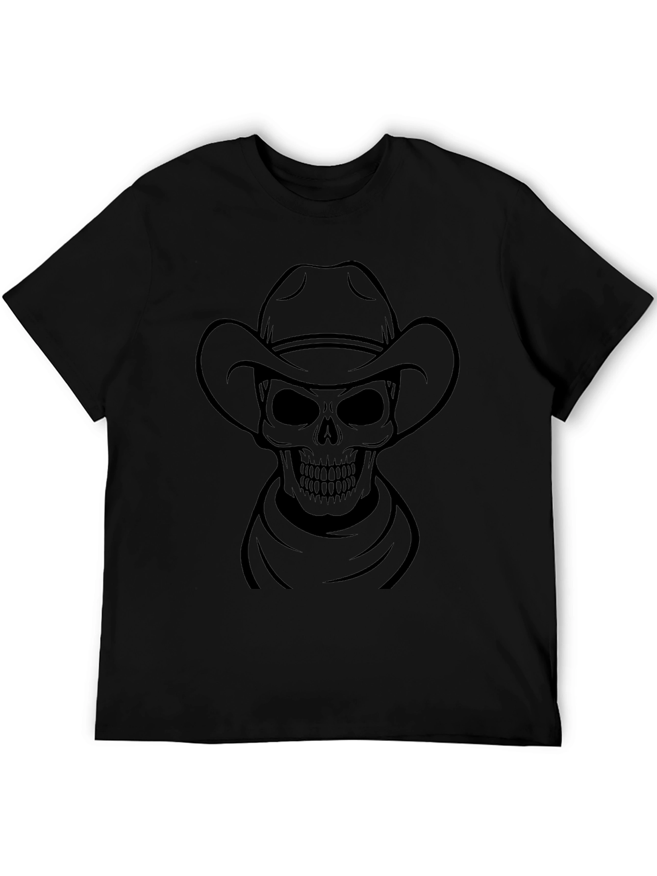 Cowboy Skull Graphic T-Shirt - Black