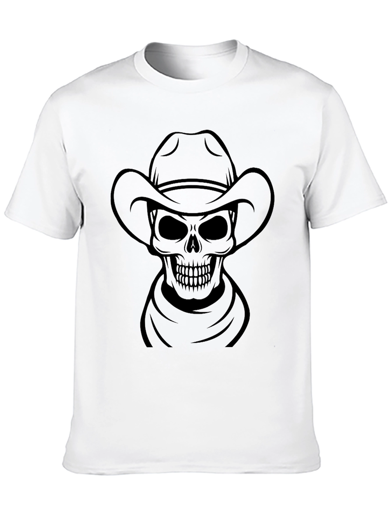 Cowboy Skull Graphic T-Shirt - Black