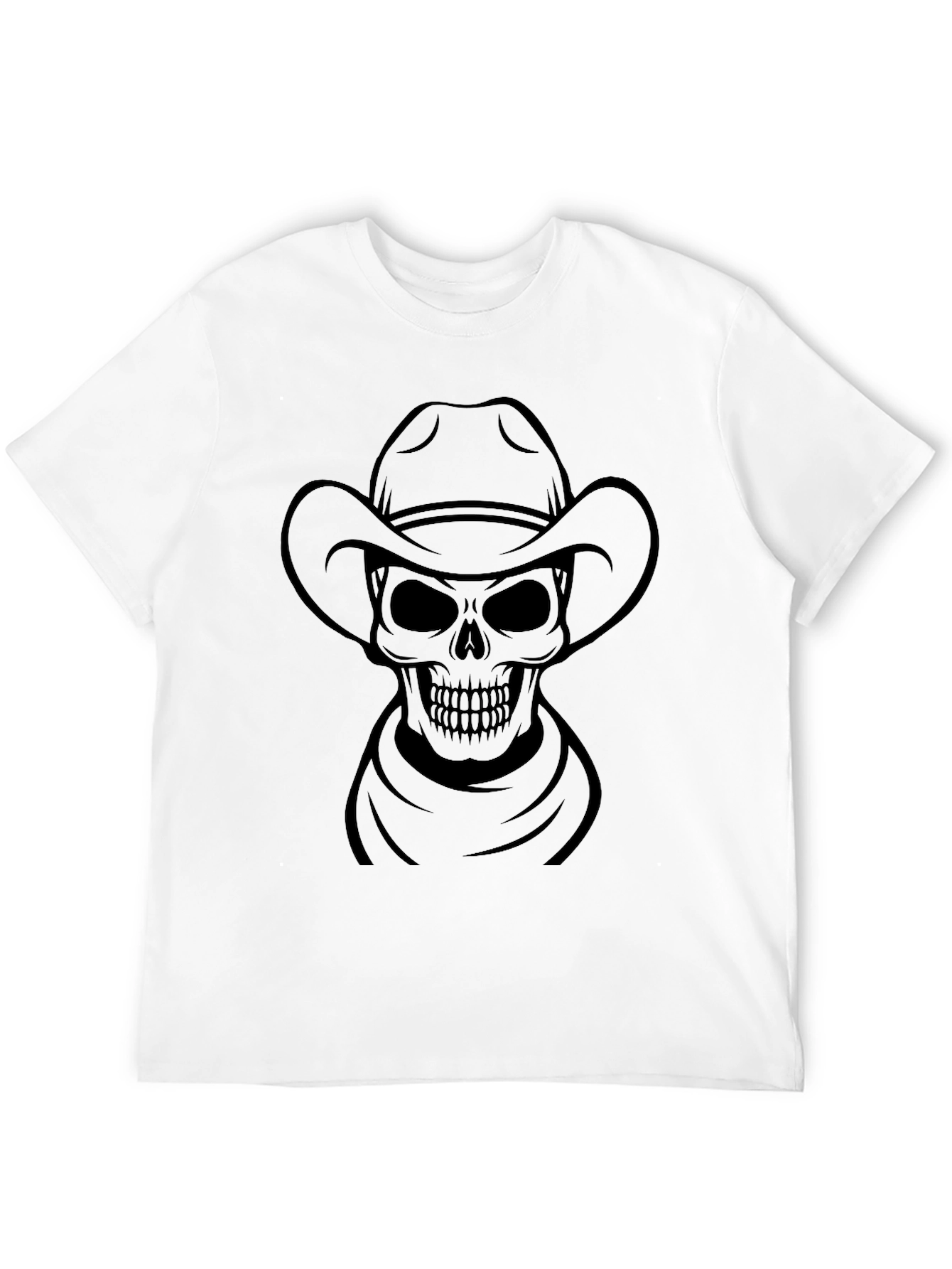 Cowboy Skull Graphic T-Shirt - Black