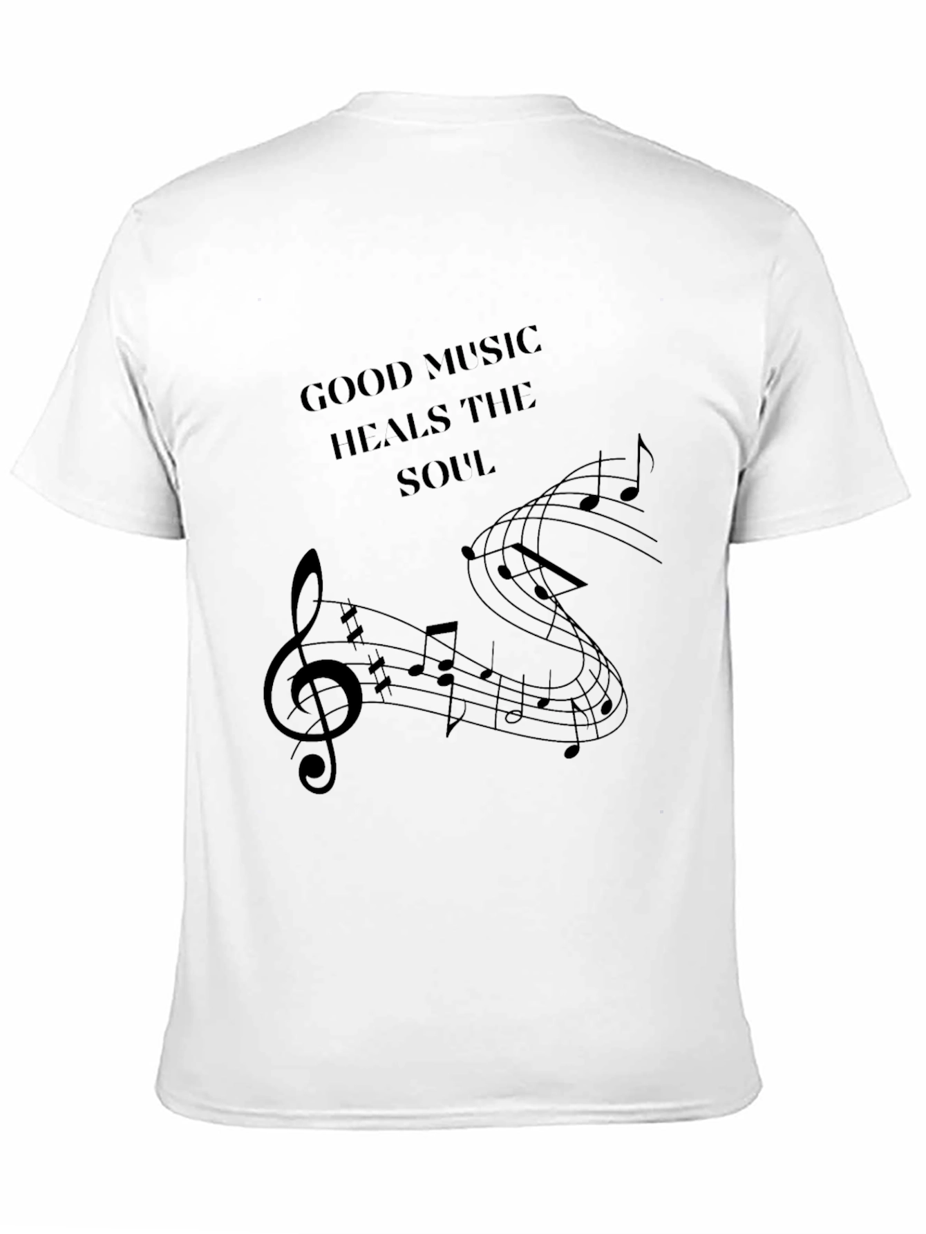 Music Heals Soul Black T-Shirt