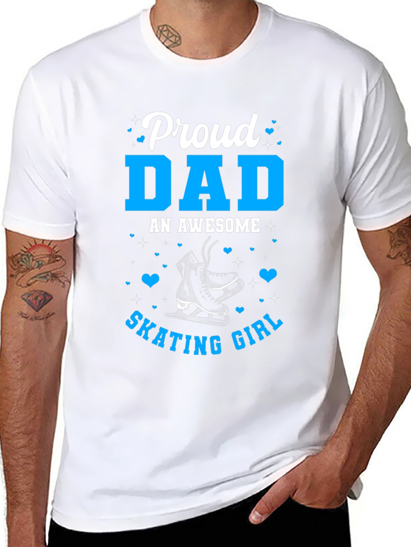 Proud Dad of Skating Girl Tee - Black
