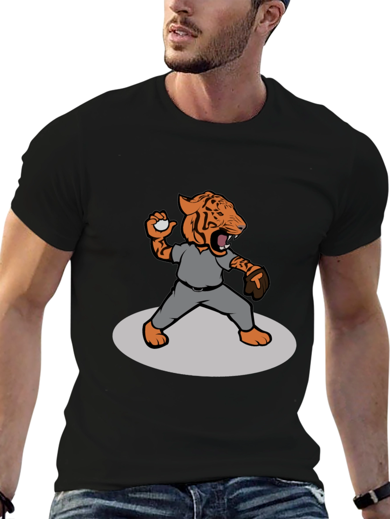 Tiger Baseball Throw T-Shirt