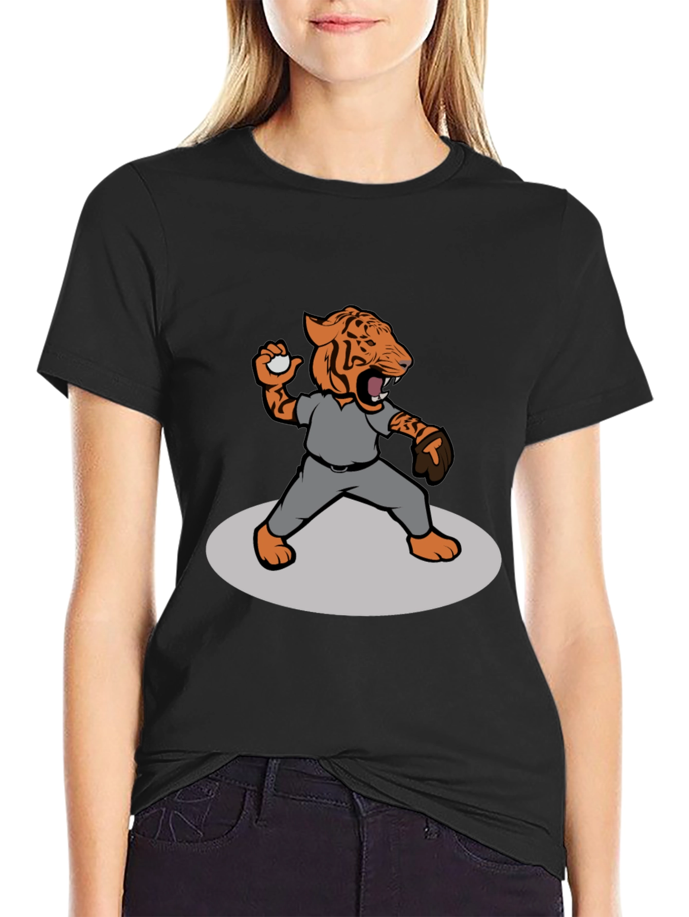 Tiger Baseball Throw T-Shirt