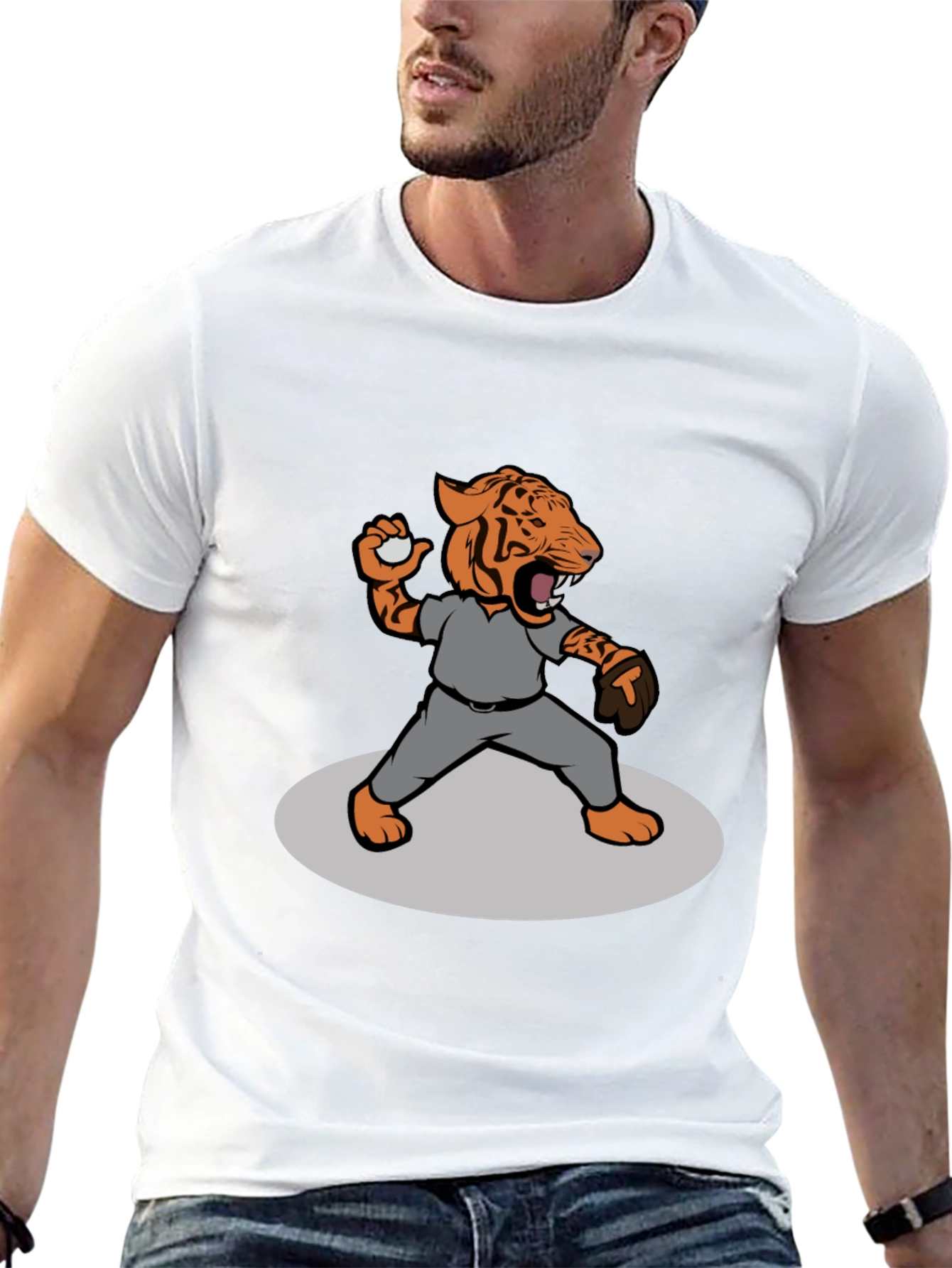 Tiger Baseball Throw T-Shirt