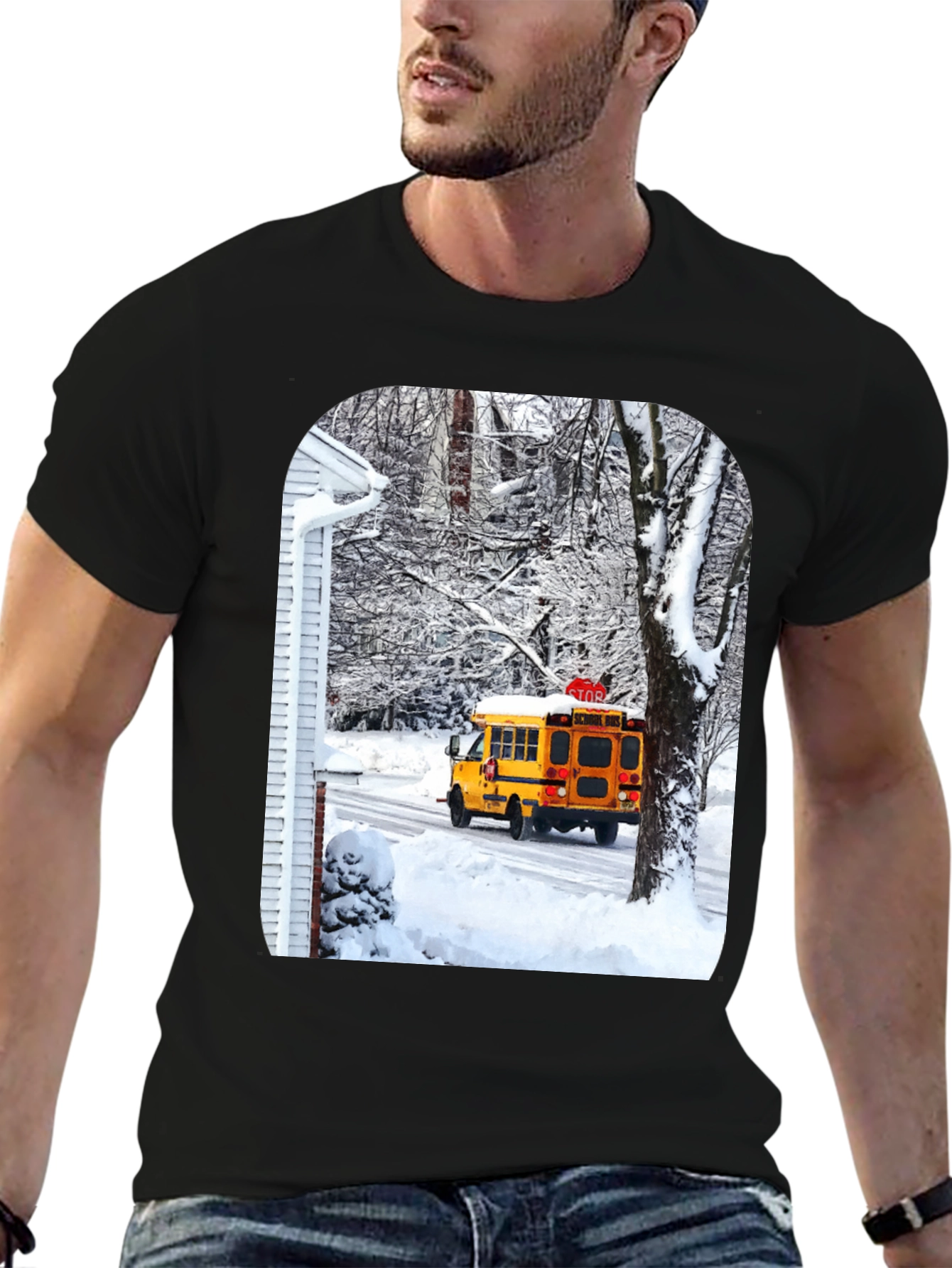 Winter School Bus T-Shirt