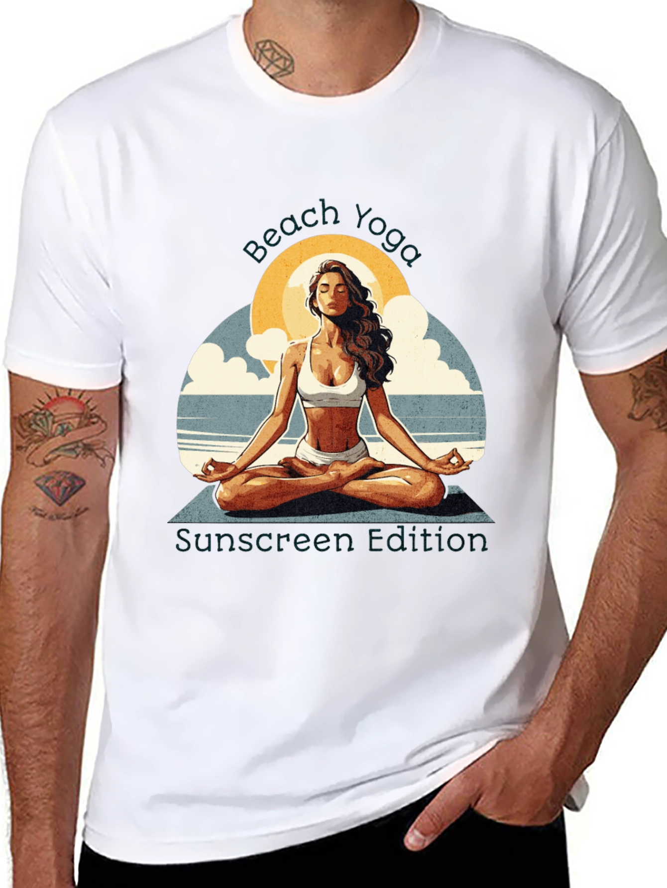 Beach Yoga T-Shirt - Sunscreen Edition