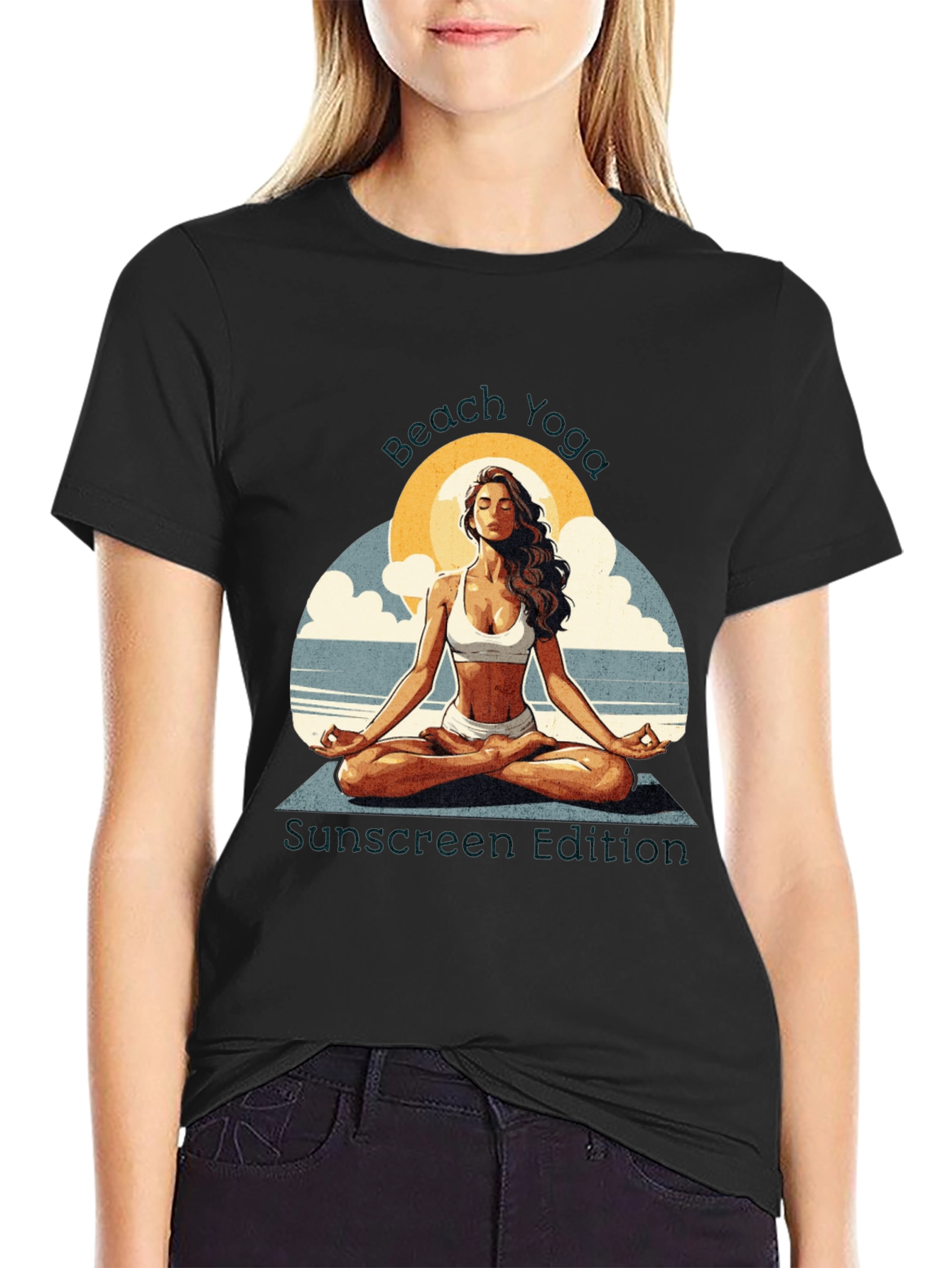 Beach Yoga T-Shirt - Sunscreen Edition