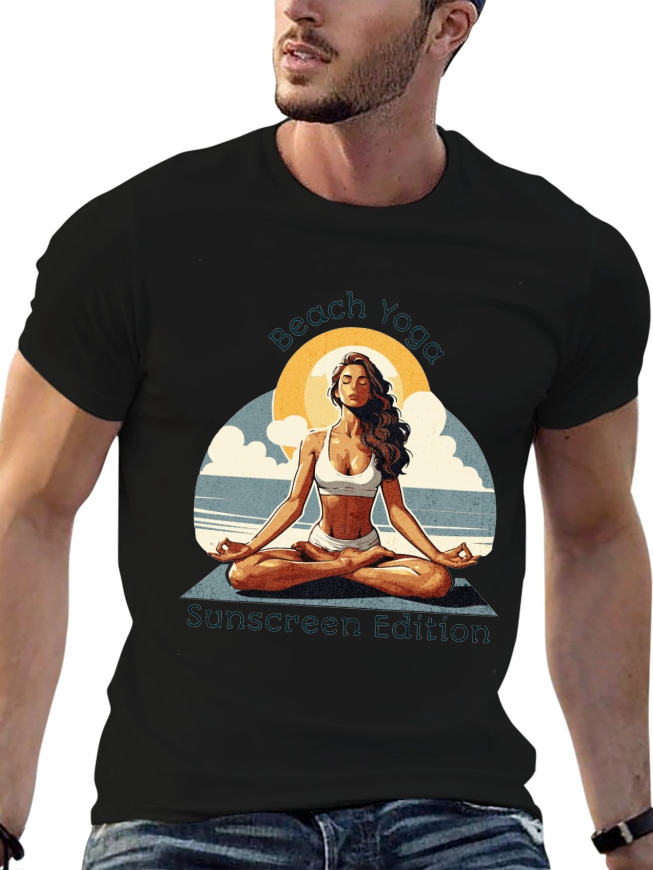 Beach Yoga T-Shirt - Sunscreen Edition