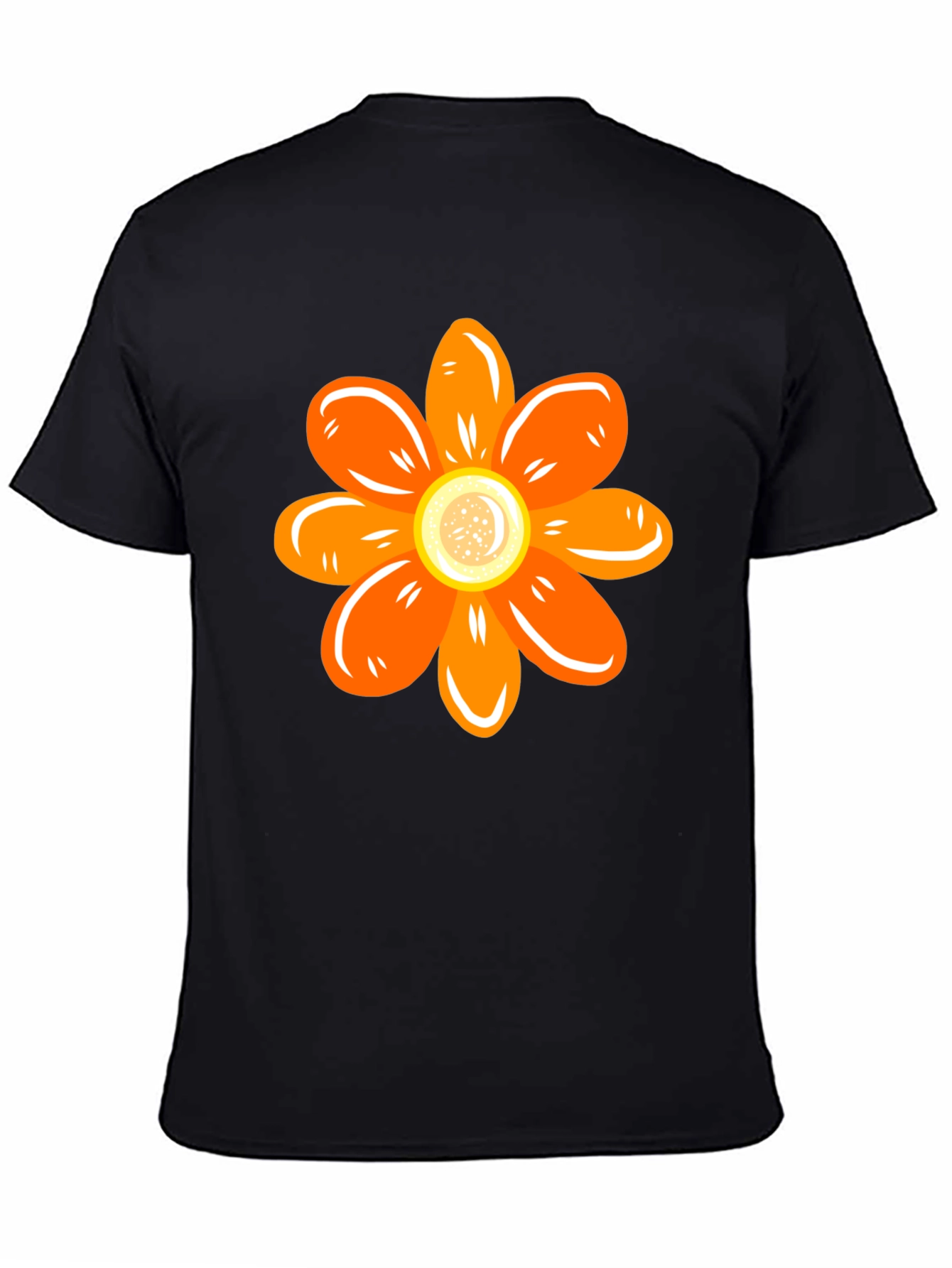 Orange Flower Graphic Tee - Stylish Casual Wear