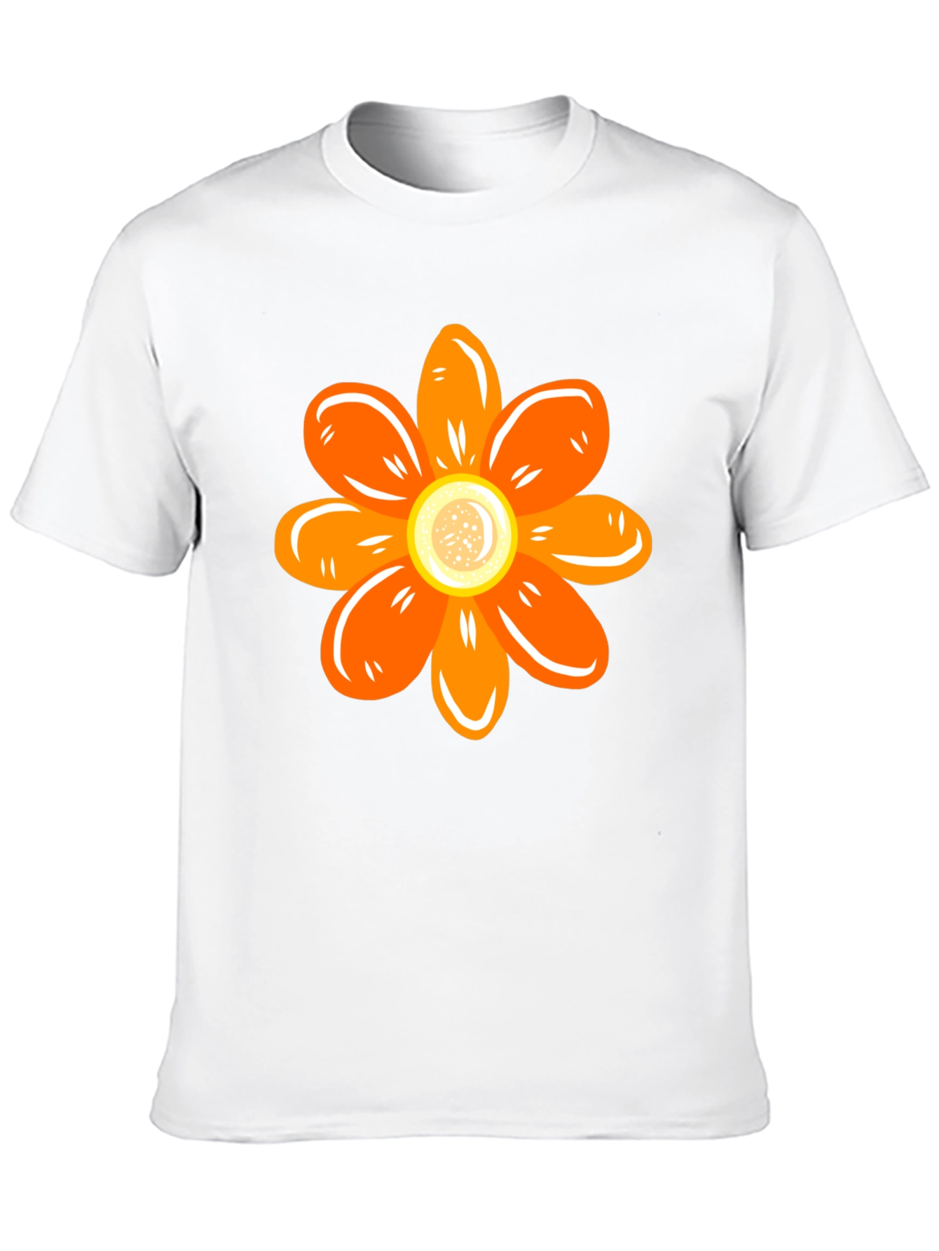 Orange Flower Graphic Tee - Stylish Casual Wear