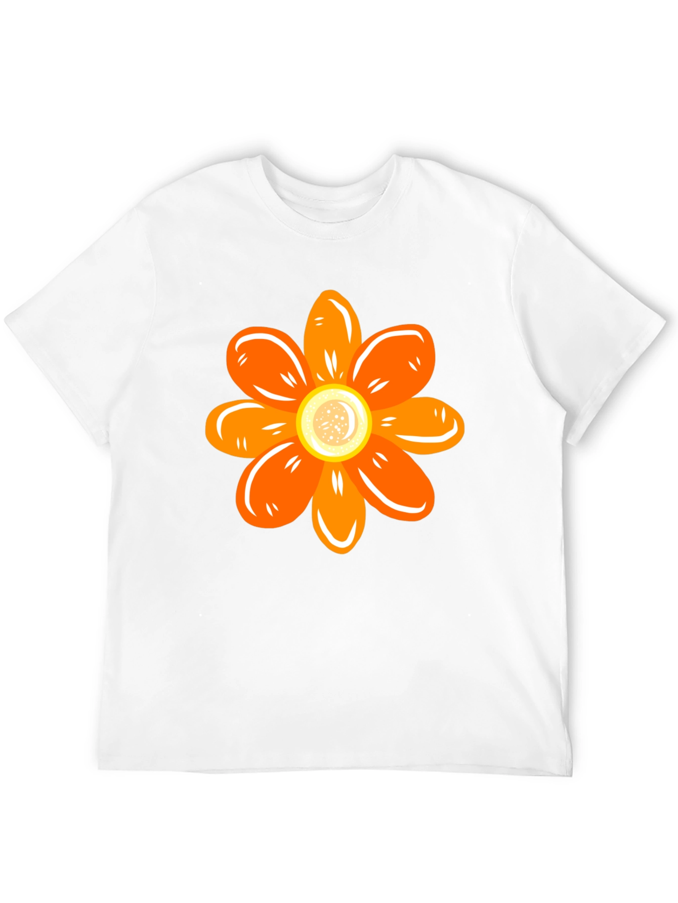 Orange Flower Graphic Tee - Stylish Casual Wear