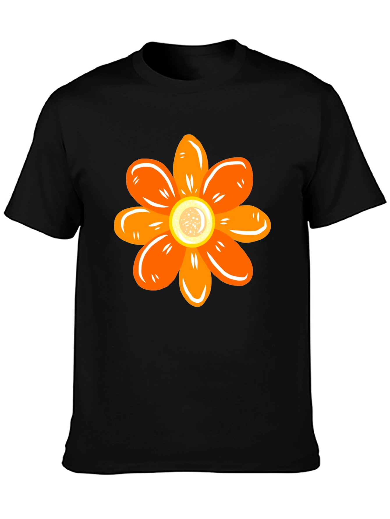 Orange Flower Graphic Tee - Stylish Casual Wear